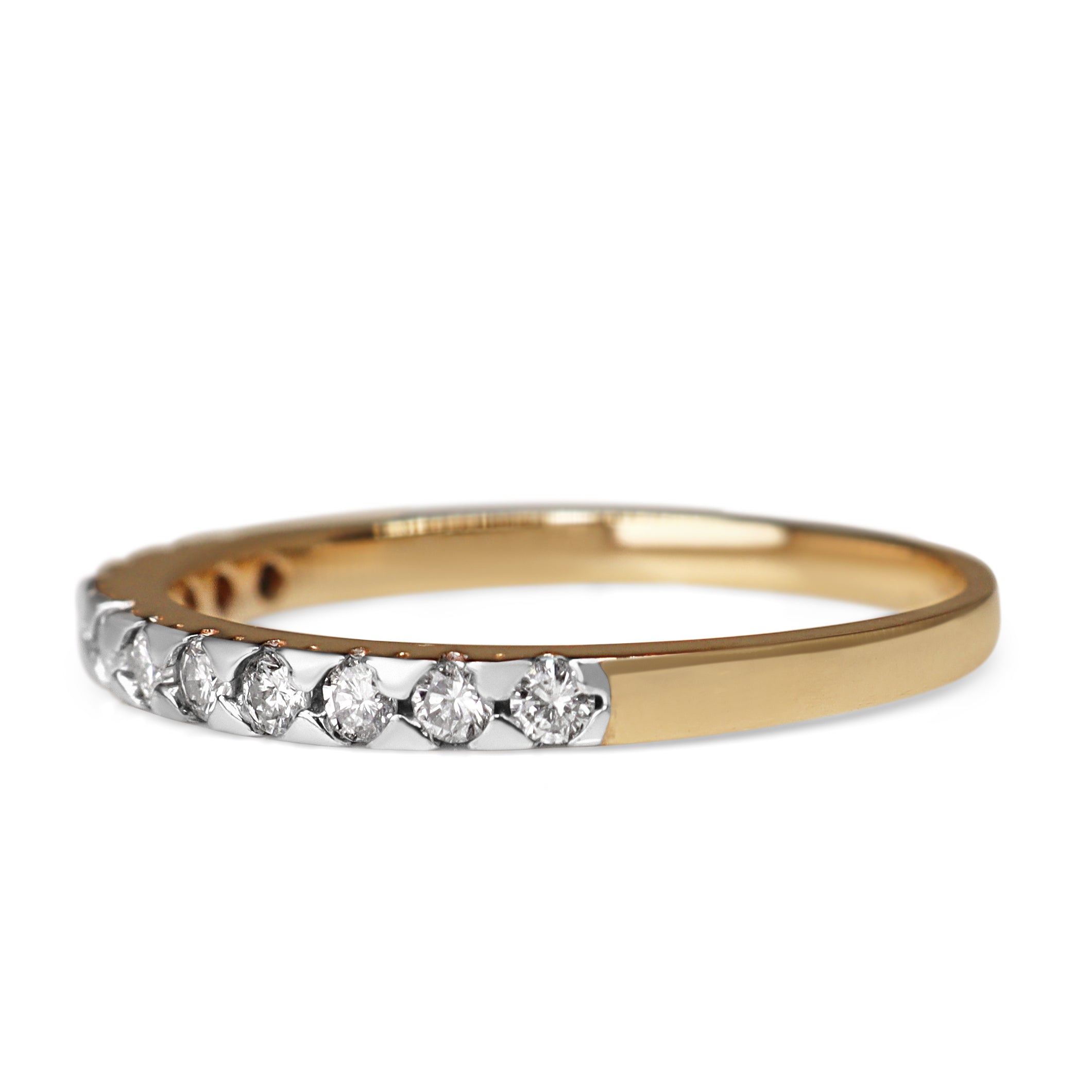 9ct Yellow and White Gold Diamond Band Ring