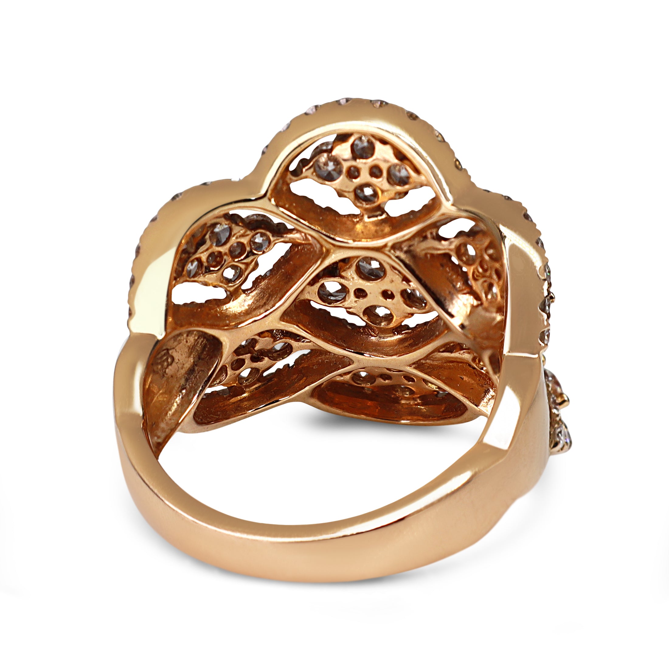 18ct Rose Gold Large Cocktail Cluster Diamond Ring
