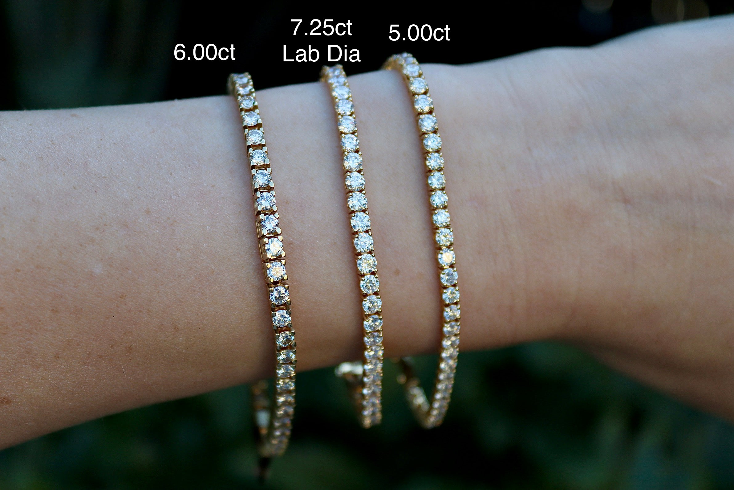 18ct Yellow Gold 7.25ct Lab Grown Diamond Bracelet