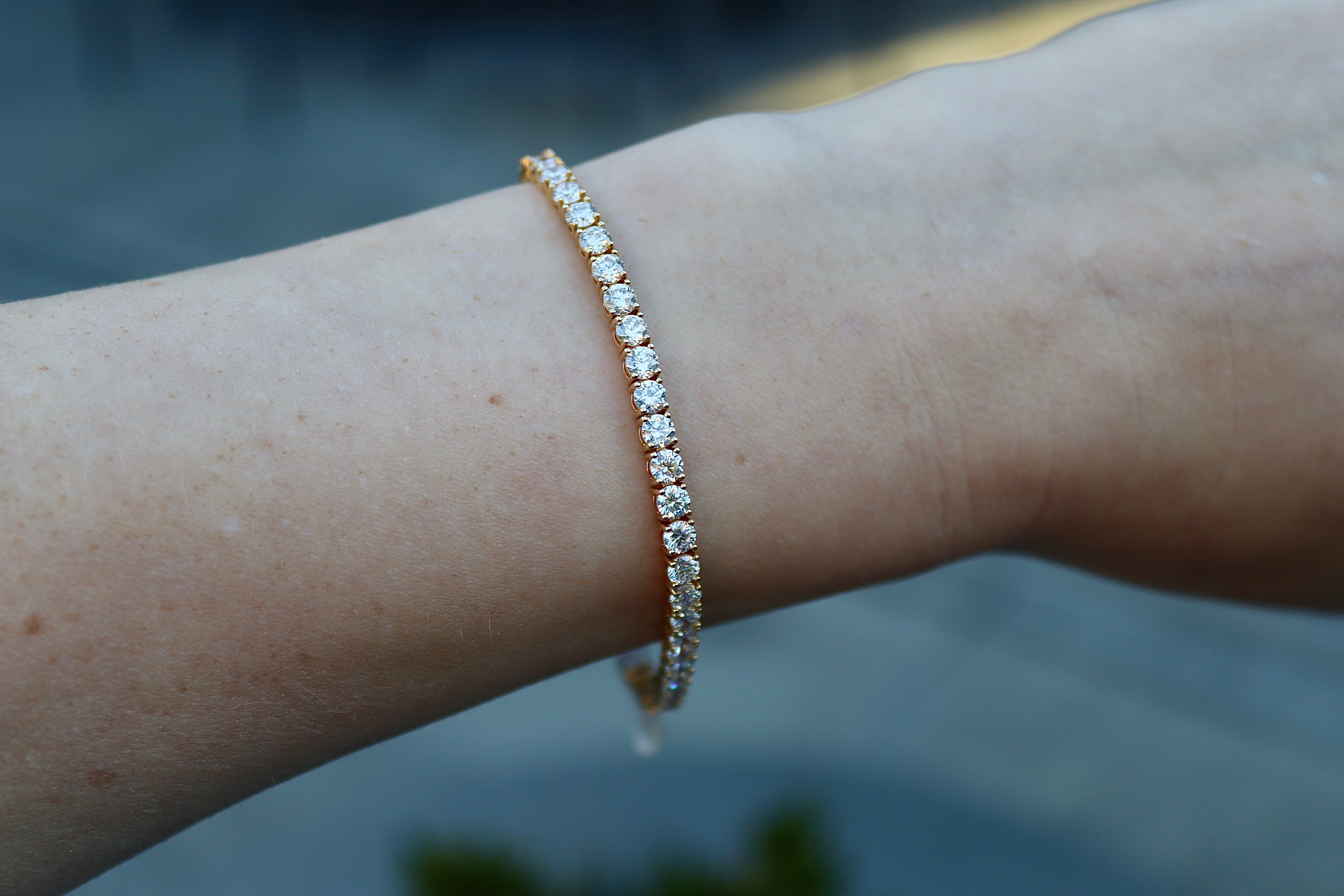 18ct Yellow Gold 7.25ct Lab Grown Diamond Bracelet