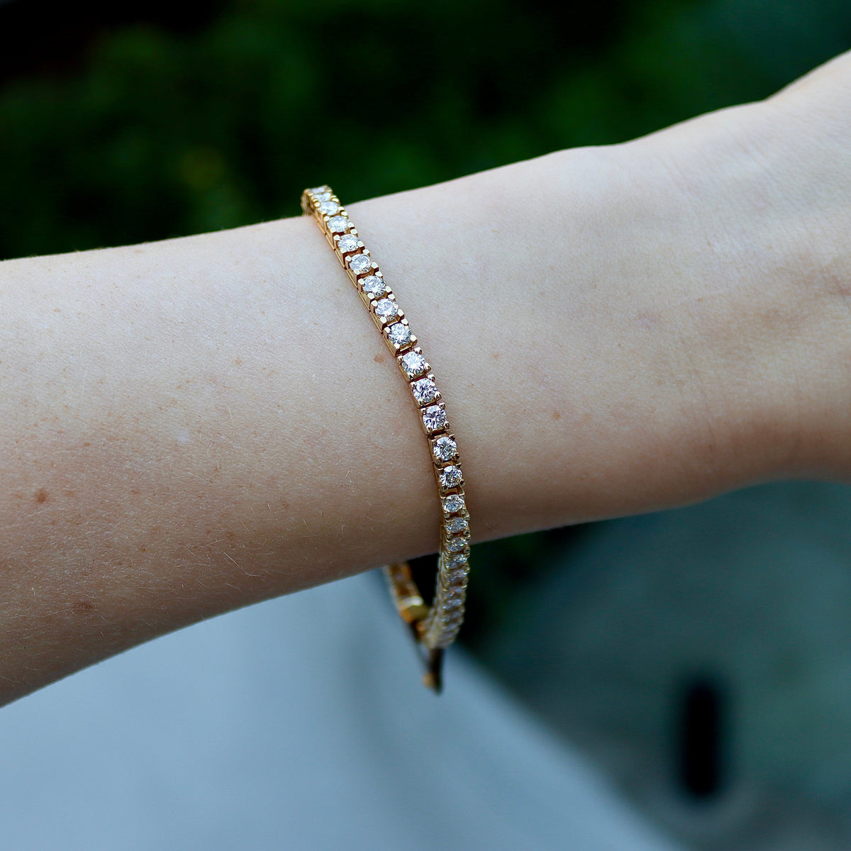 18ct Yellow Gold 6.00ct Diamond Tennis Bracelet