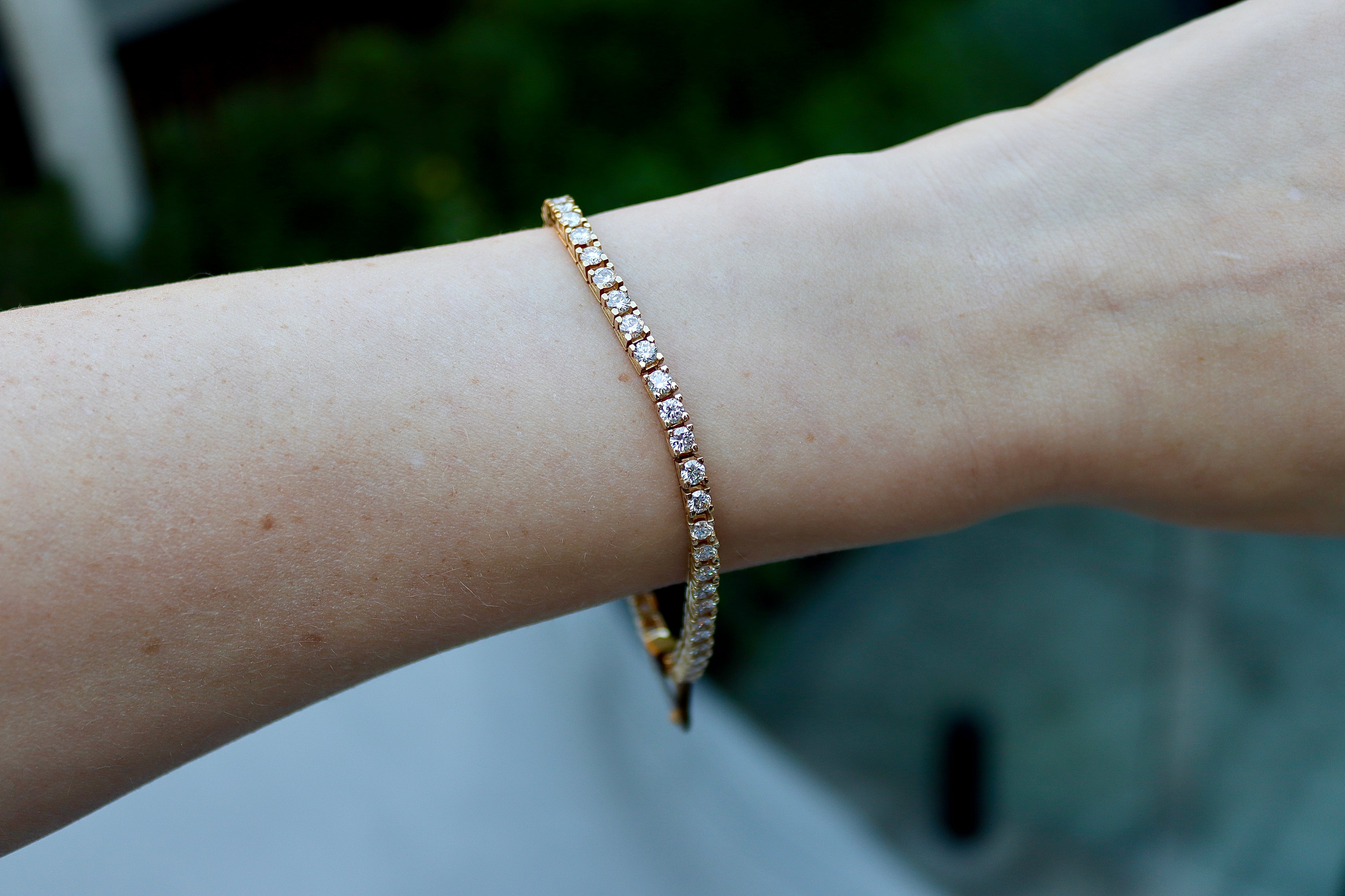 18ct Yellow Gold 6.00ct Diamond Tennis Bracelet