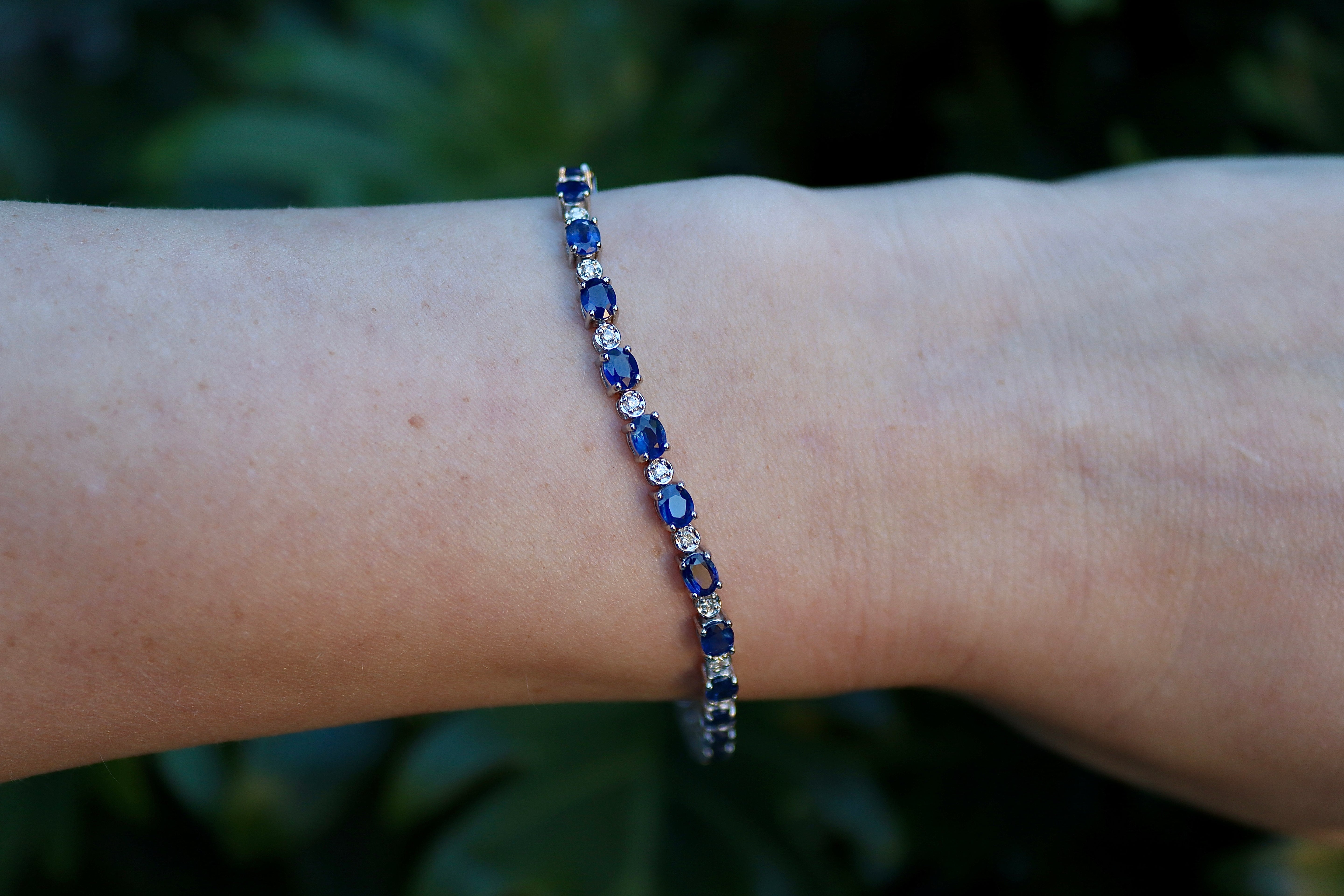 18ct White Gold Sapphire and Diamond Bracelet