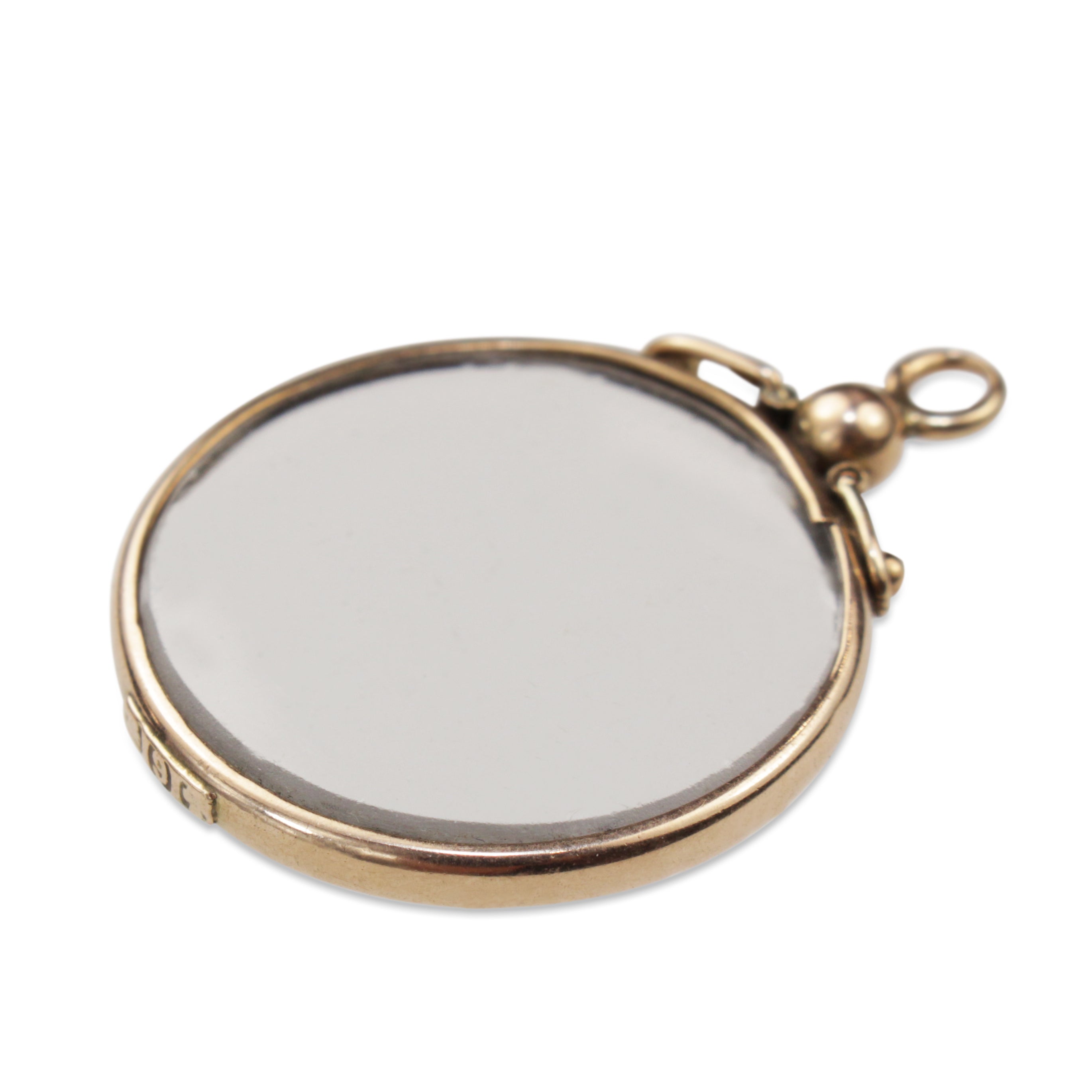 9ct Yellow Gold Antique Glass Pendant / Locket