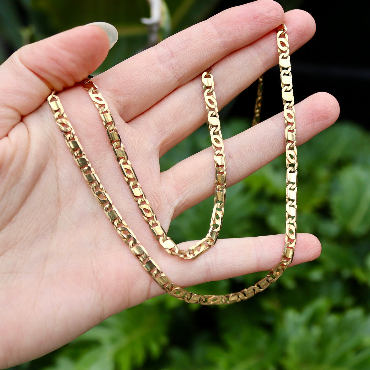 9ct Yellow Gold Flat Link Chain / Necklace