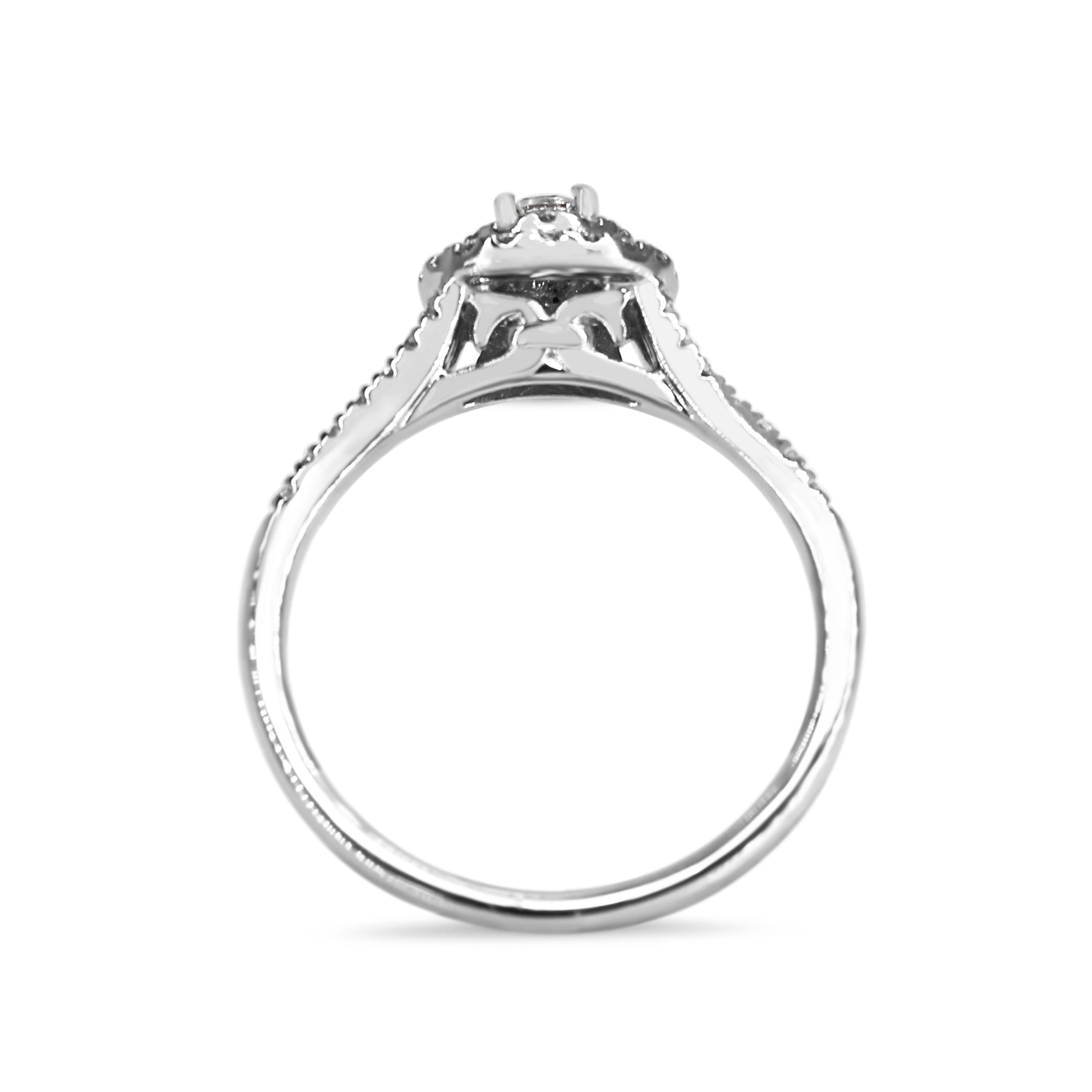 10ct White Gold Double Halo Diamond Ring