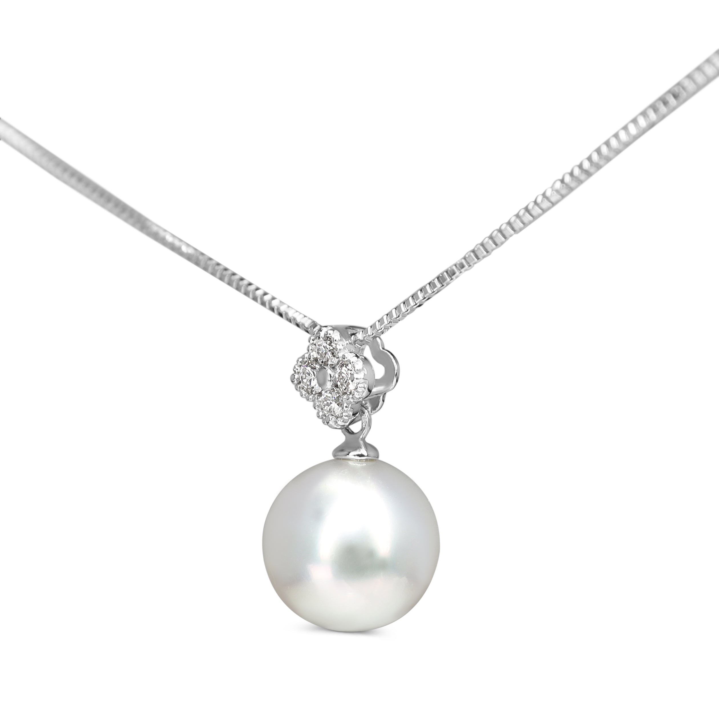 Platinum South Sea 10mm Pearl and Diamond Necklace