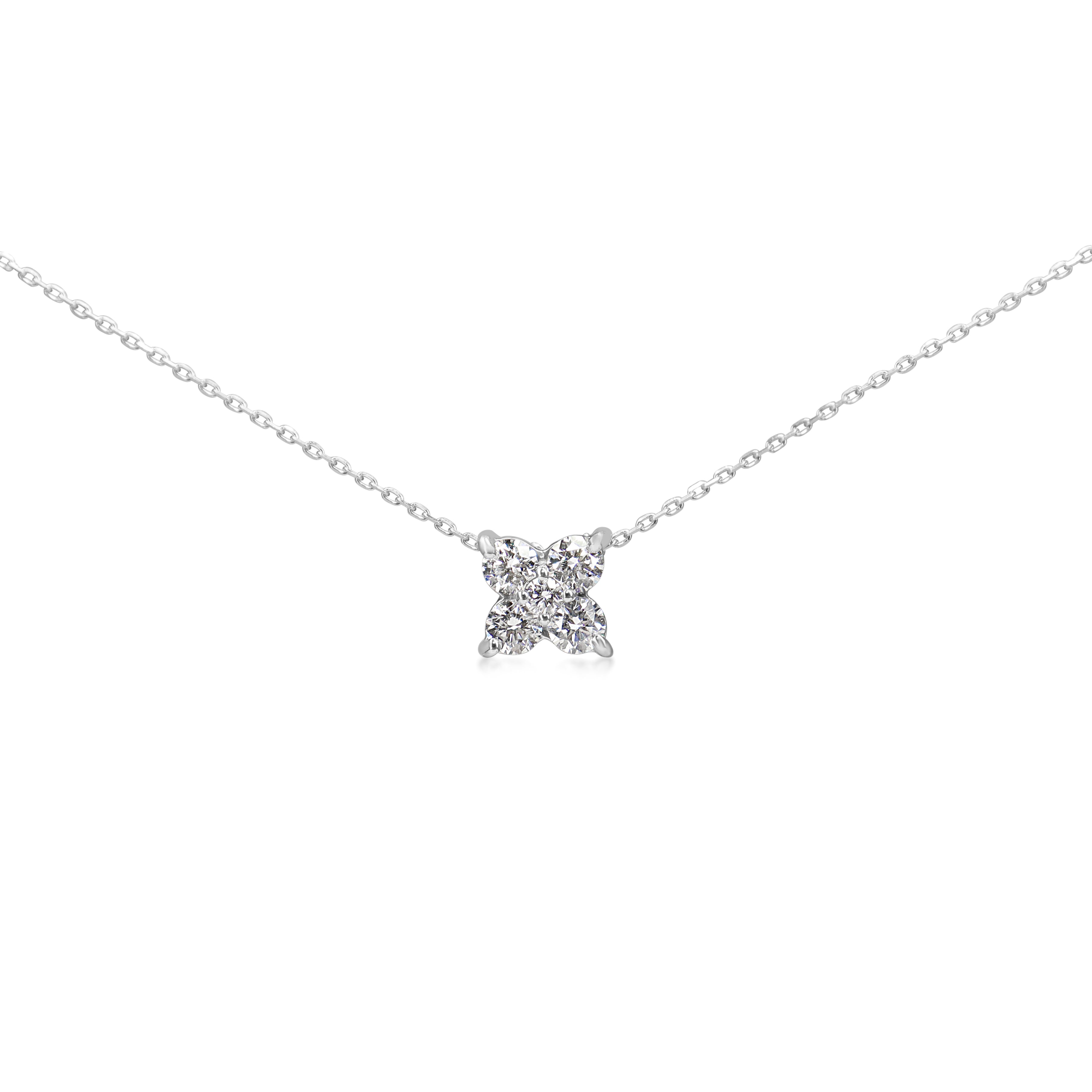 Platinum Diamond 'Clover' Style Necklace