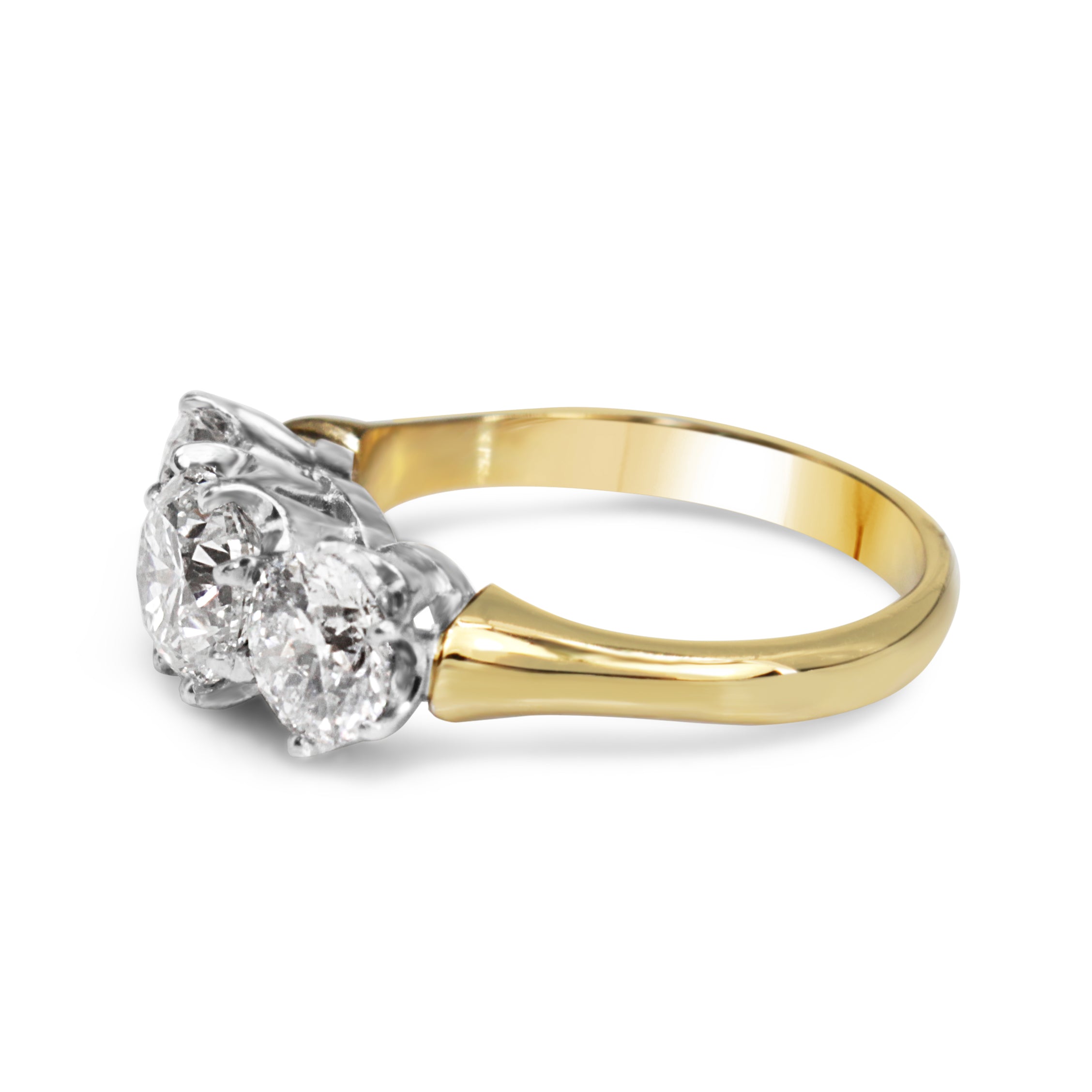 18ct Yellow & White Gold 3 Stone Diamond Ring