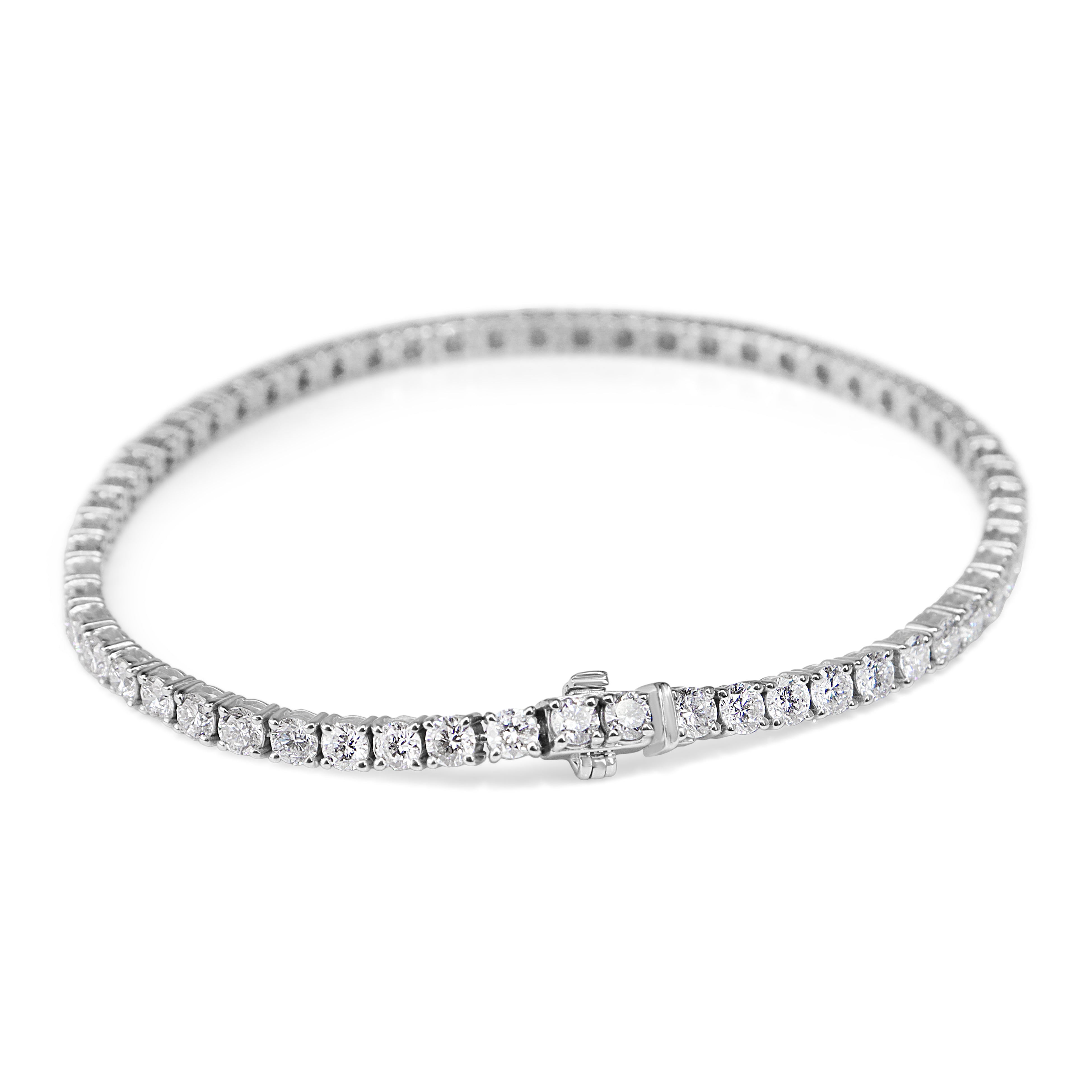 18ct White Gold 5.00ct Lab Grown Diamond Tennis Bracelet