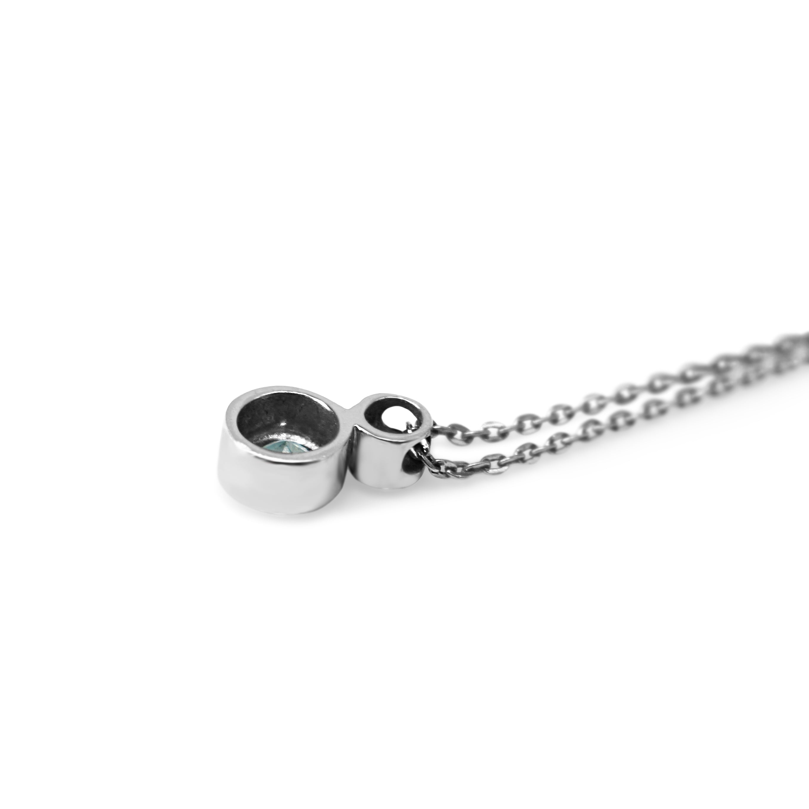 9ct White Gold Aquamarine and Diamond Necklace