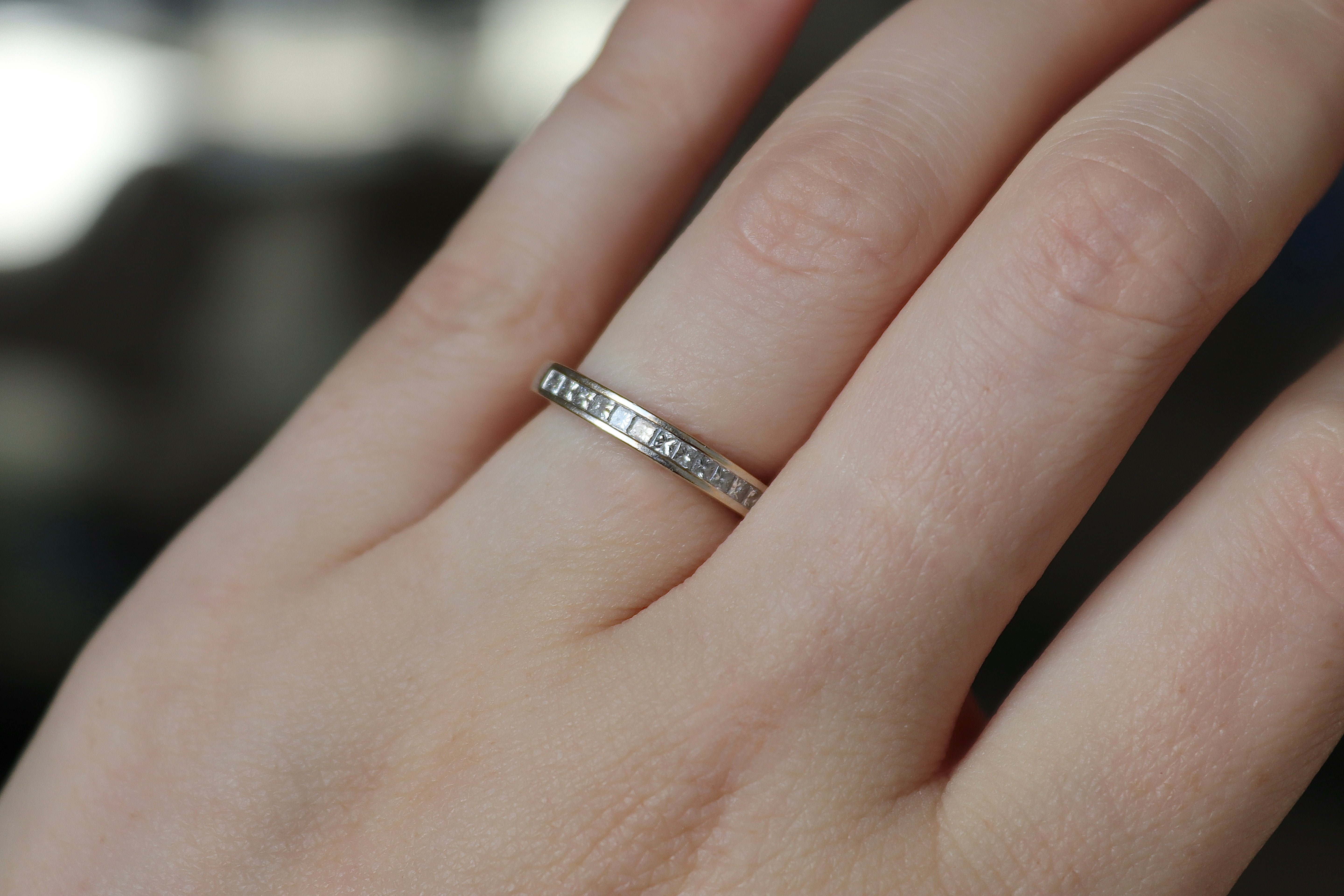 18ct white gold diamond wedding band with 0.50ct natural diamonds