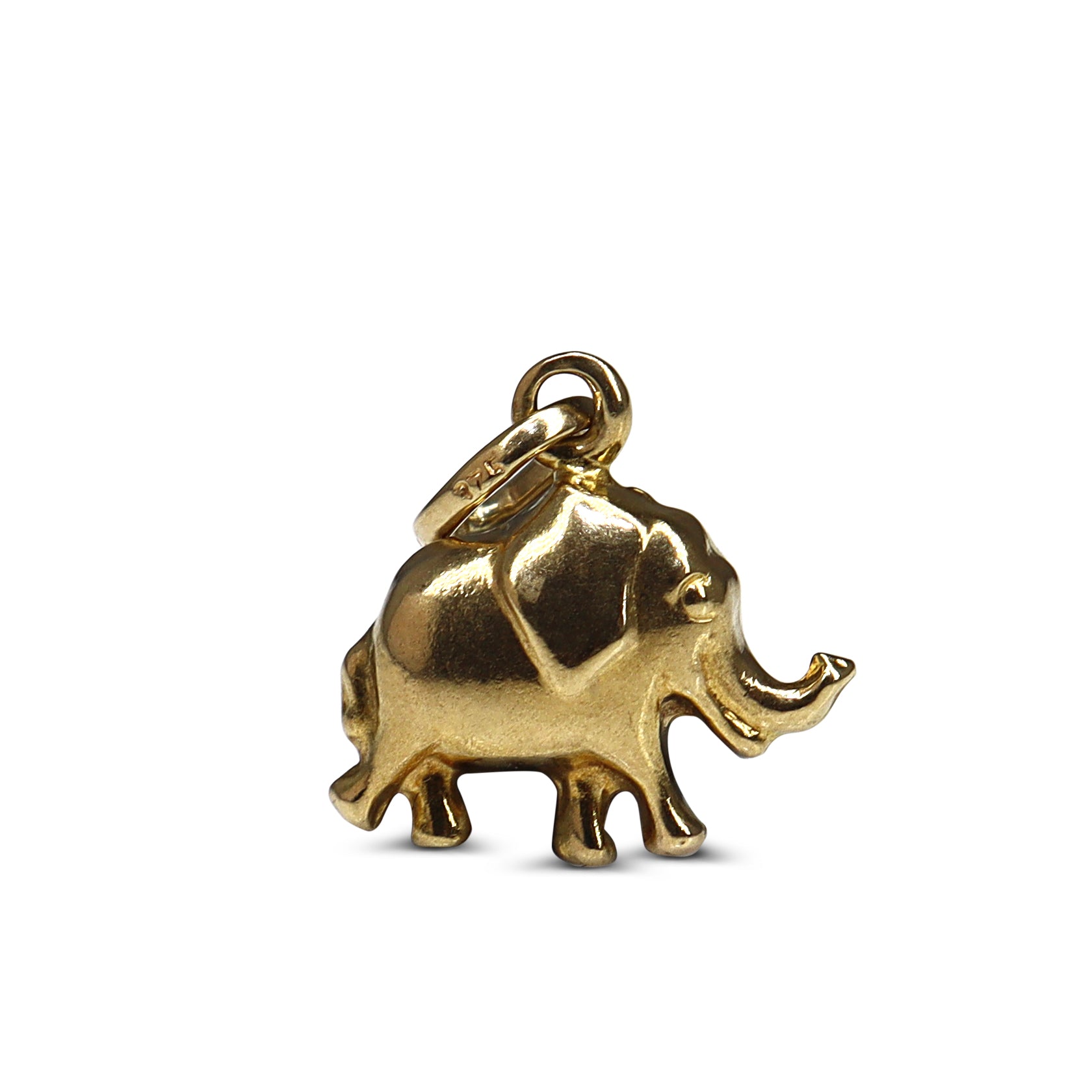 9ct Yellow Gold Elephant Charm / Pendant