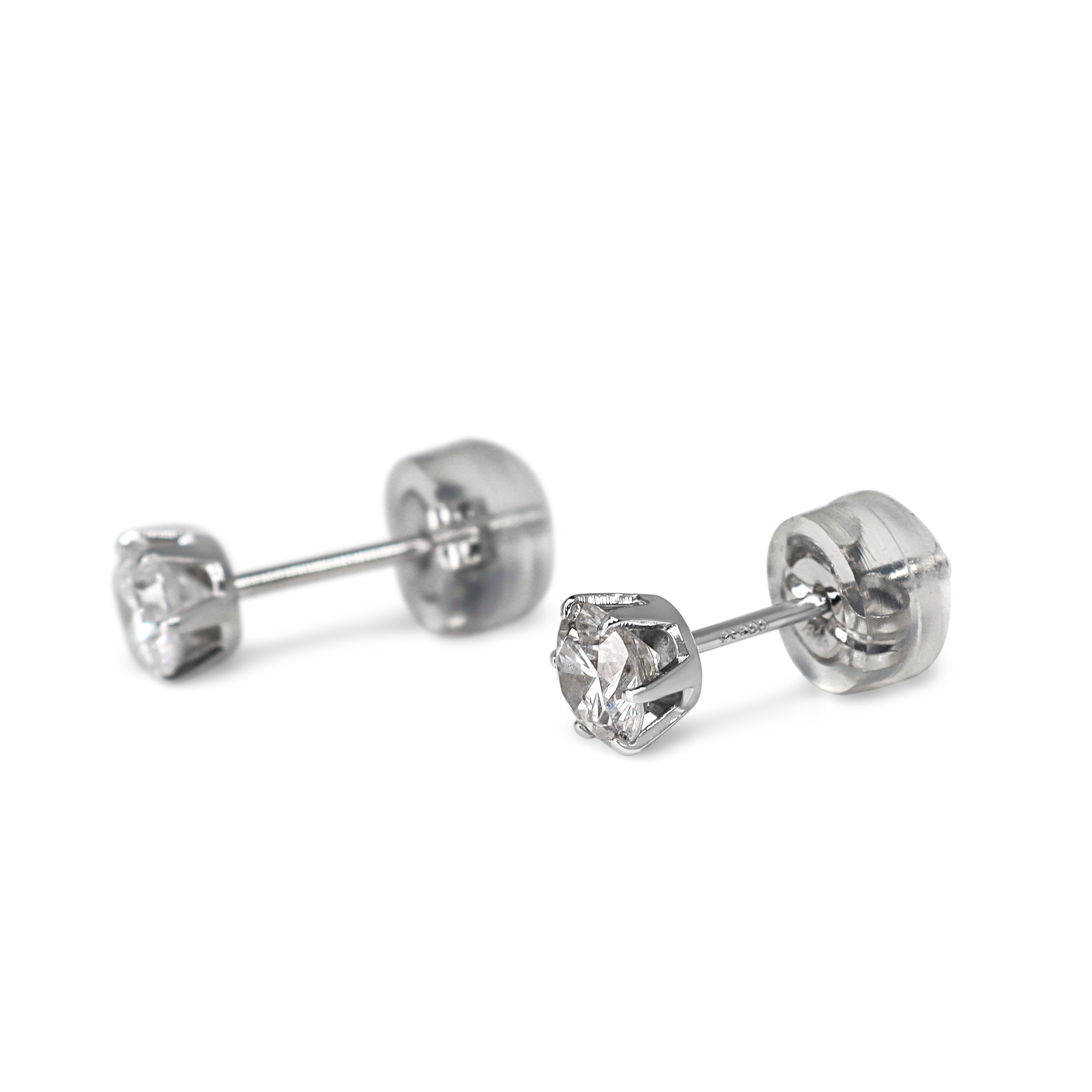 Platinum .62ct Diamond Stud Earrings