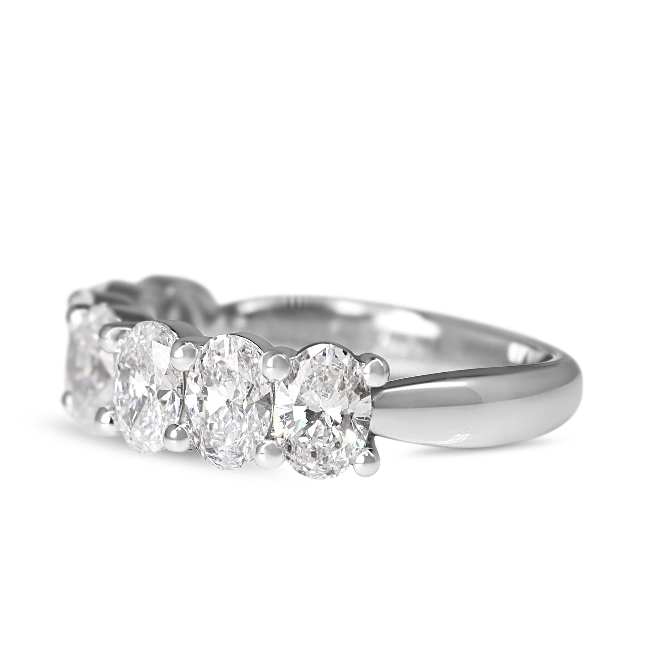 18ct White Gold 7 Stone Oval Lab Grown 2.30ct Diamond Band Ring