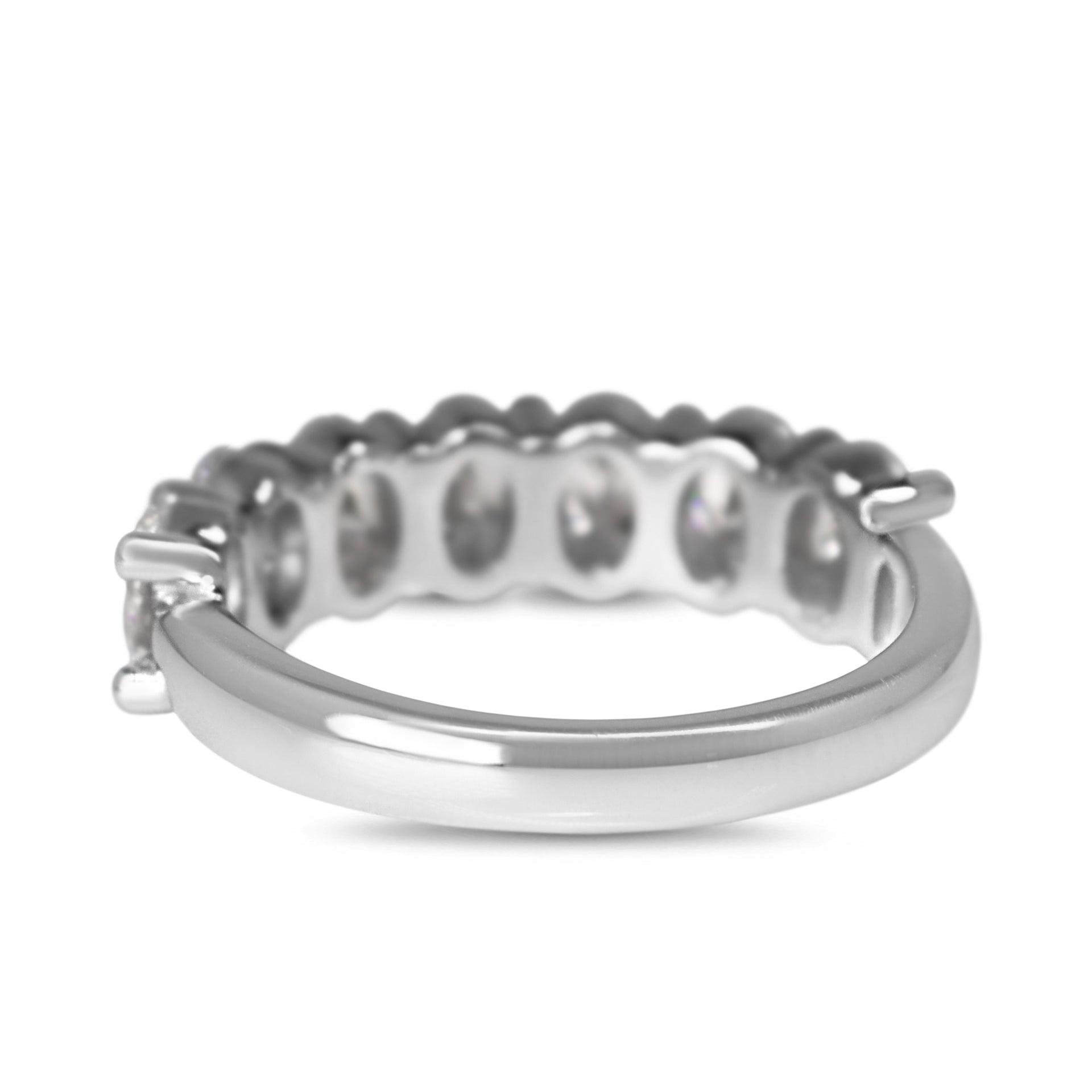18ct White Gold 7 Stone Oval Lab Grown 2.30ct Diamond Band Ring