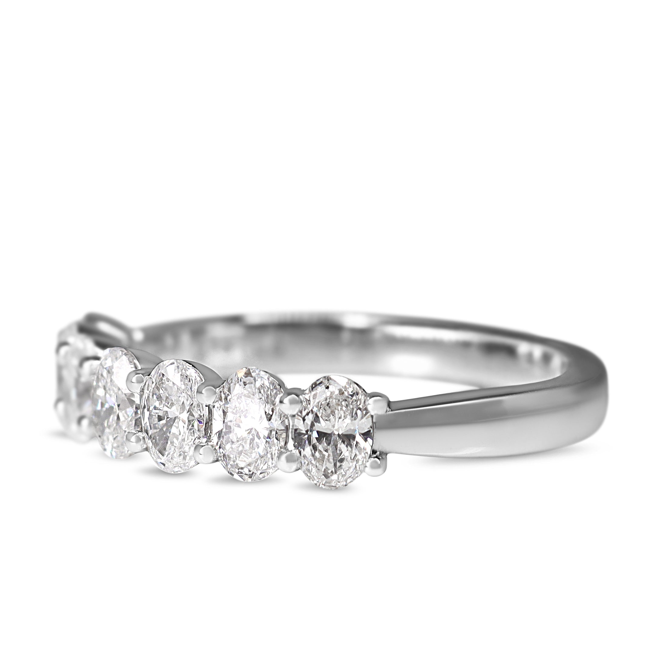 9ct White Gold 7 Stone Oval Lab Grown 1.08ct Diamond Band Ring