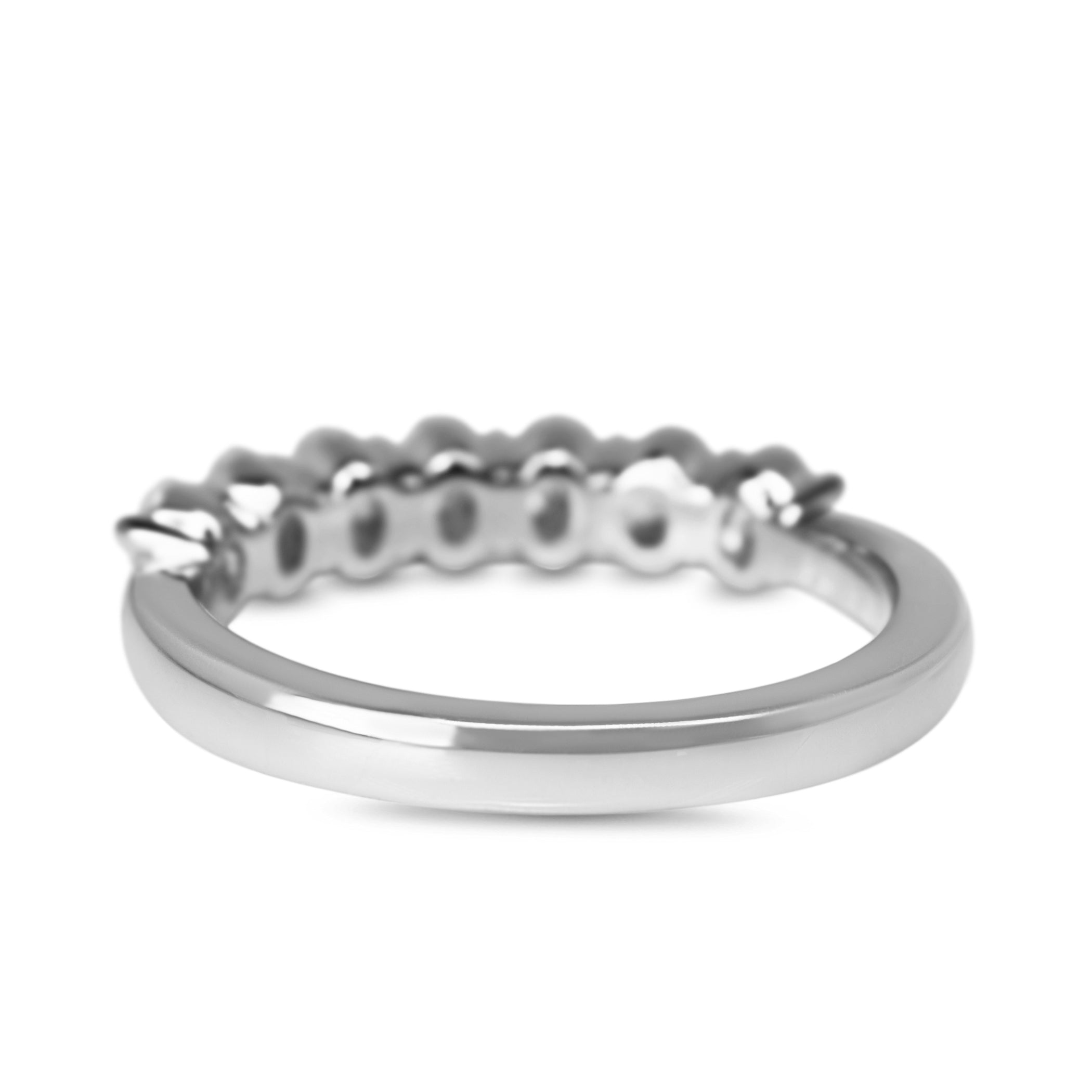 9ct White Gold 7 Stone Oval Lab Grown 1.08ct Diamond Band Ring