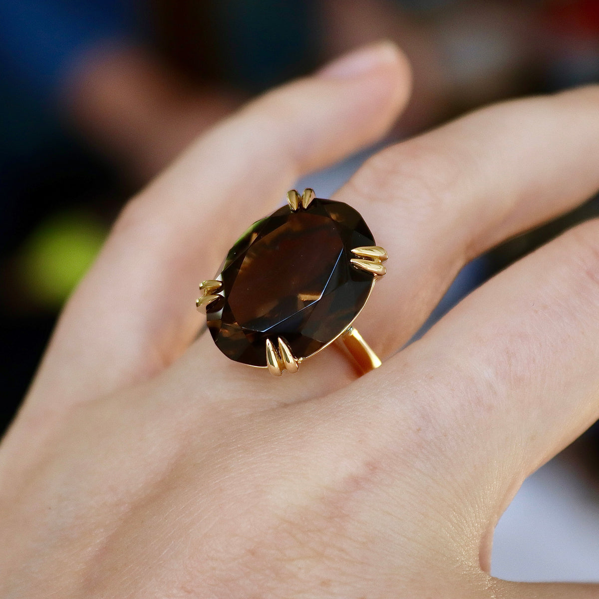 14ct Yellow Quartz Cocktail Ring