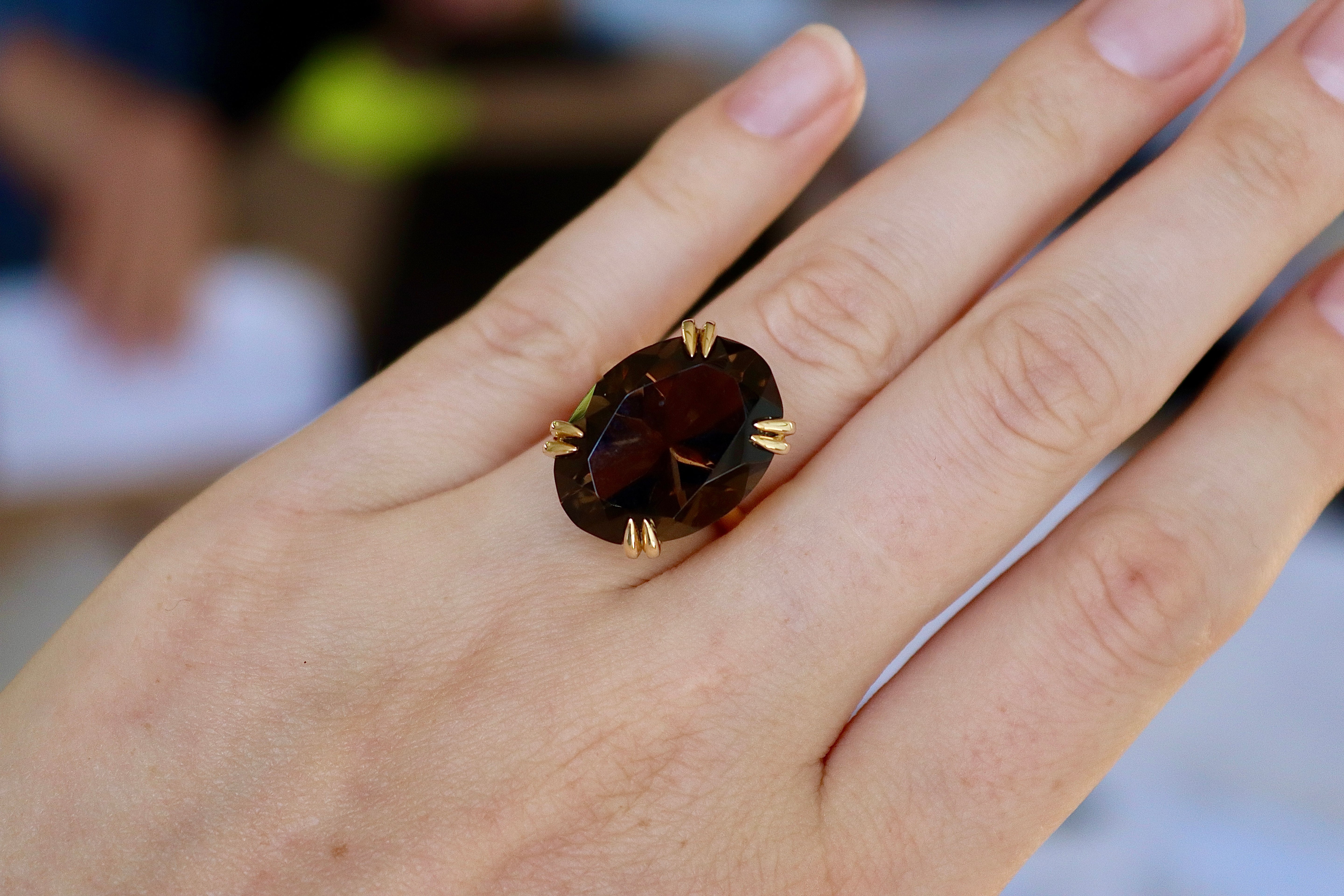 14ct Yellow Quartz Cocktail Ring