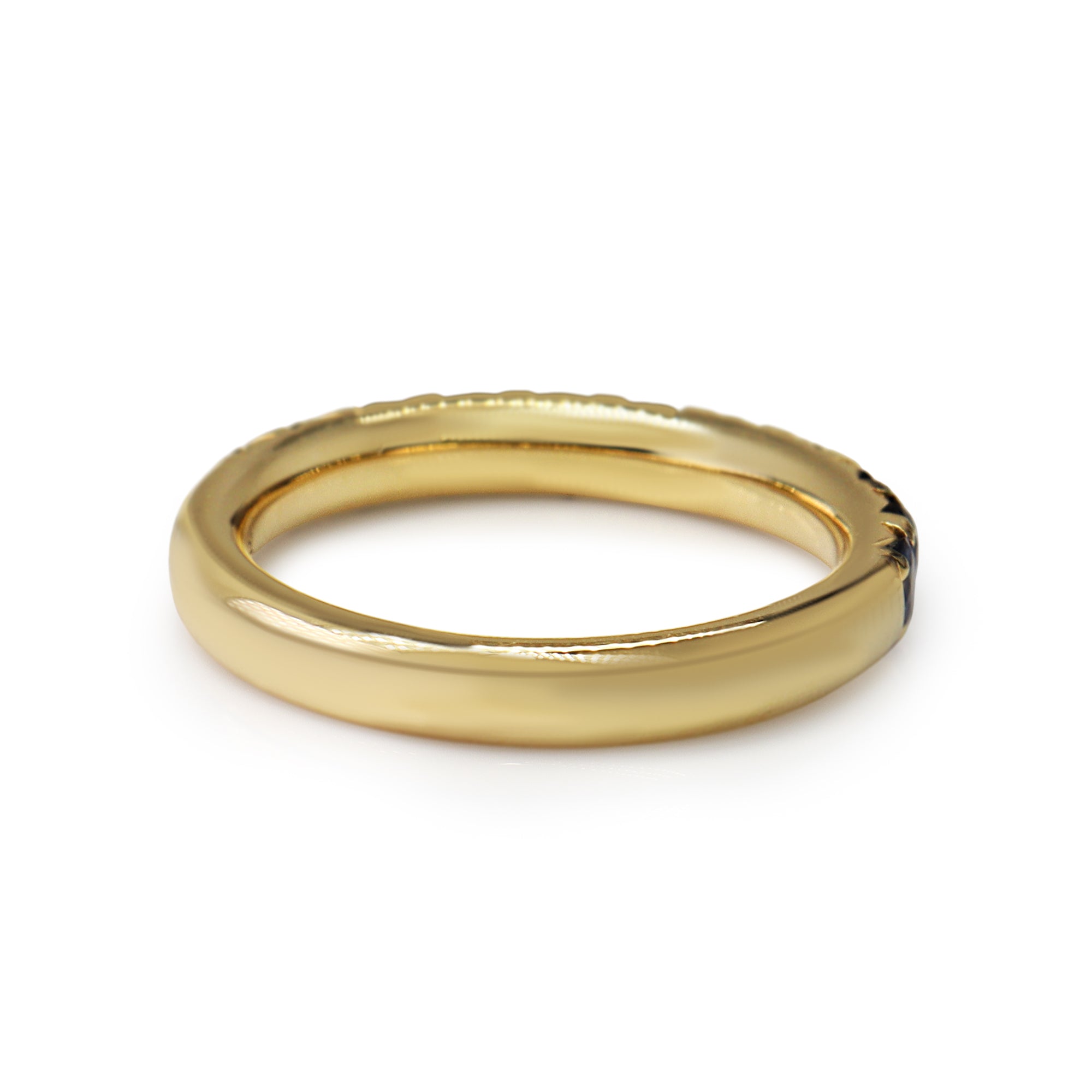 18ct Yellow Gold Claw Set Sapphire Band Ring
