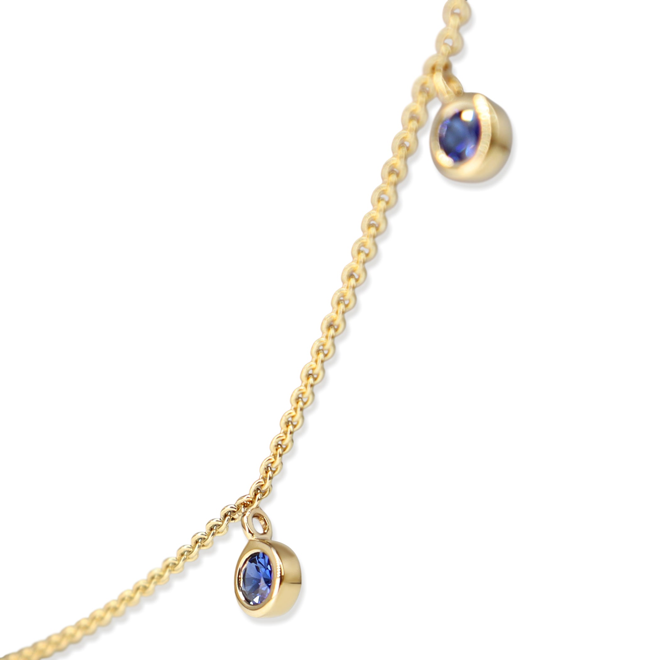 18ct Yellow Gold Sapphire Bezel Necklace