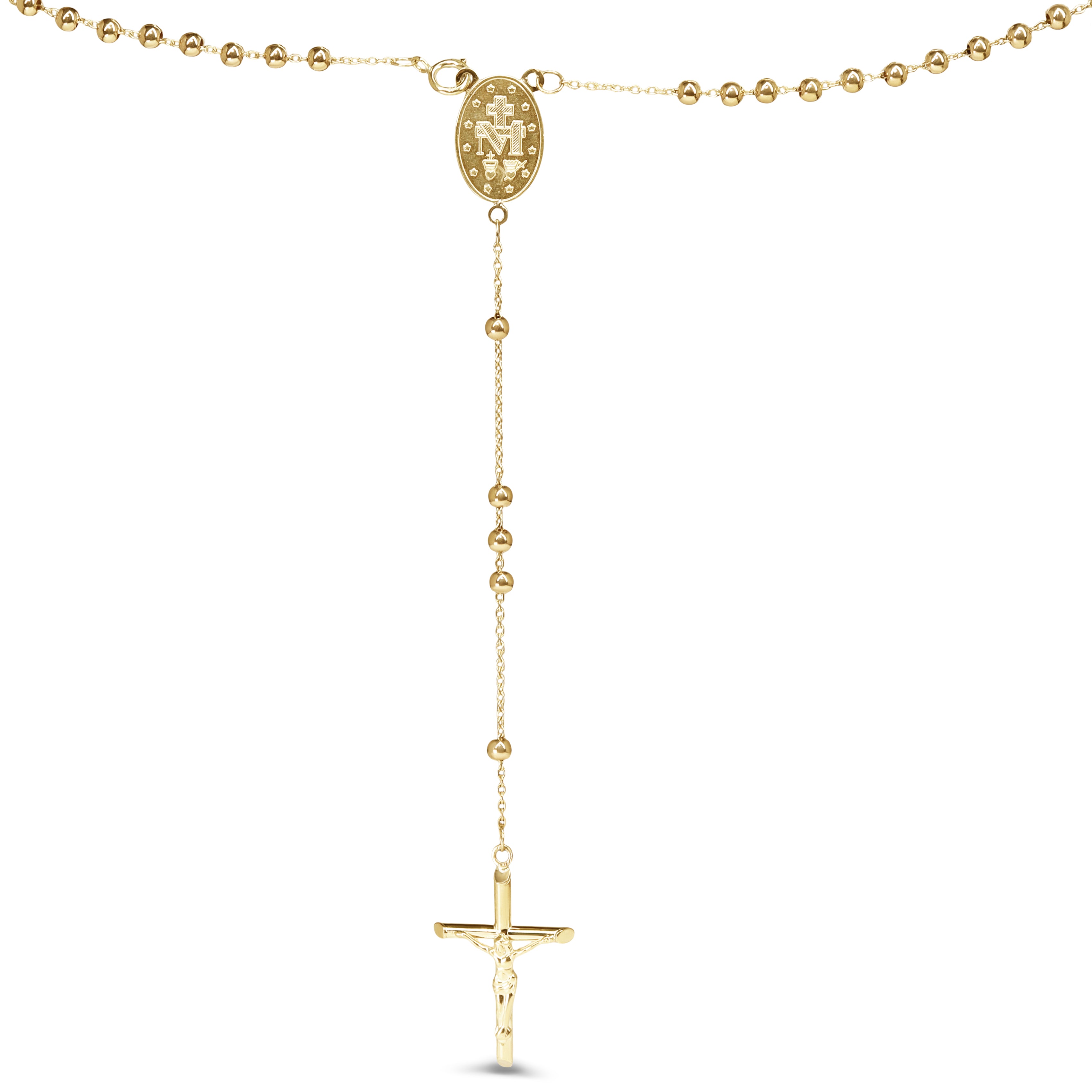 9ct Yellow Gold Rosary Bead Necklace