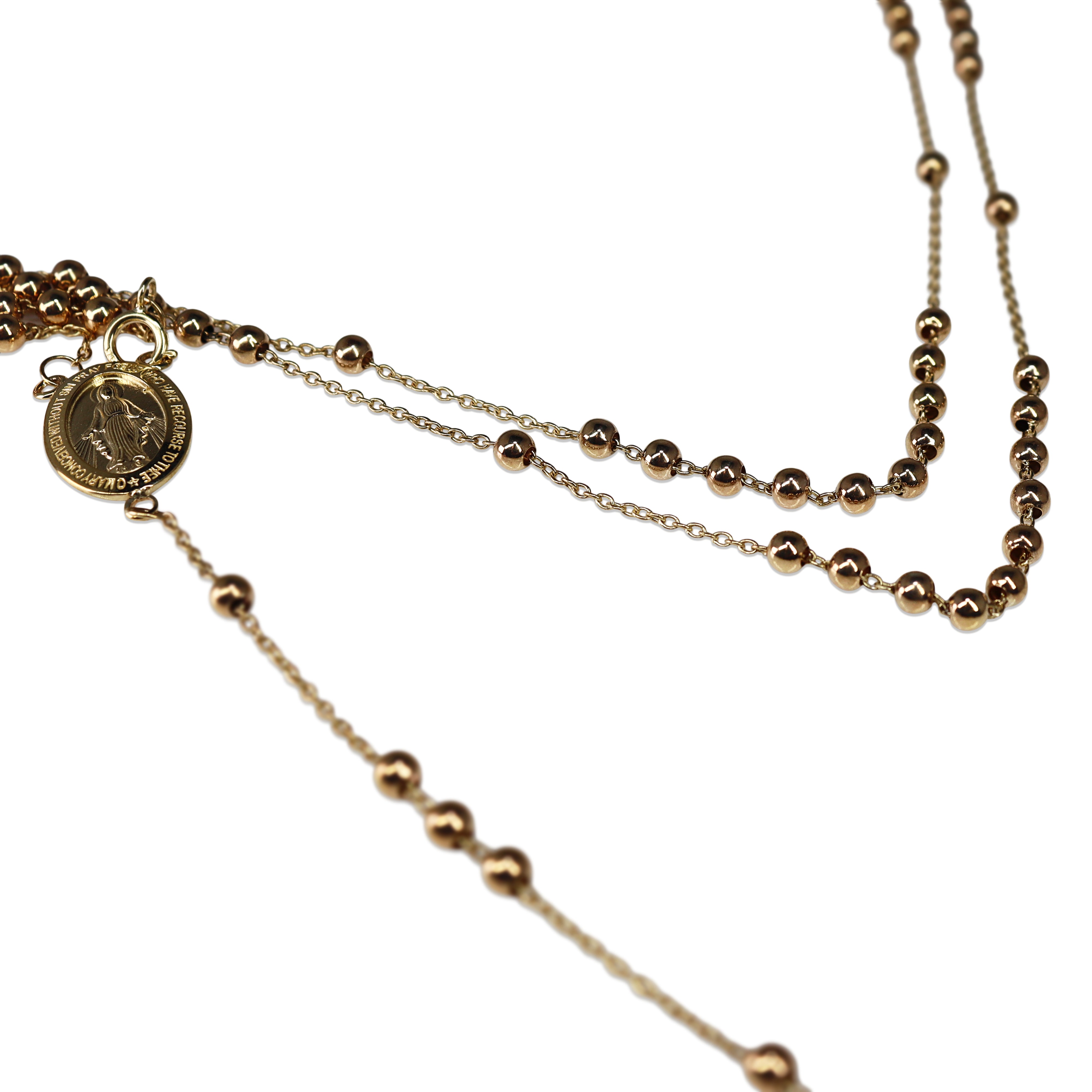 9ct Yellow Gold Rosary Bead Necklace