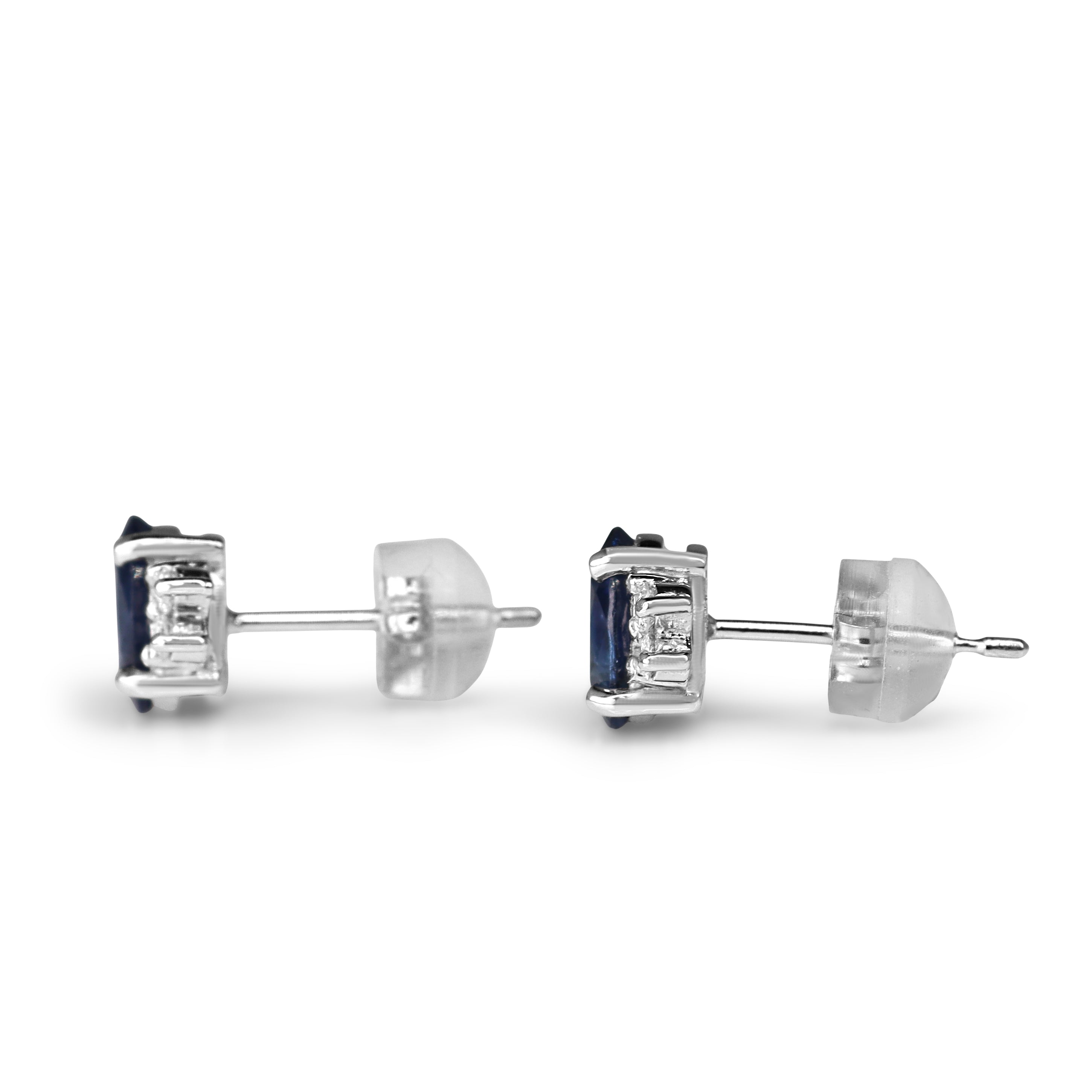 Platinum Sapphire and Diamond Stud Earrings