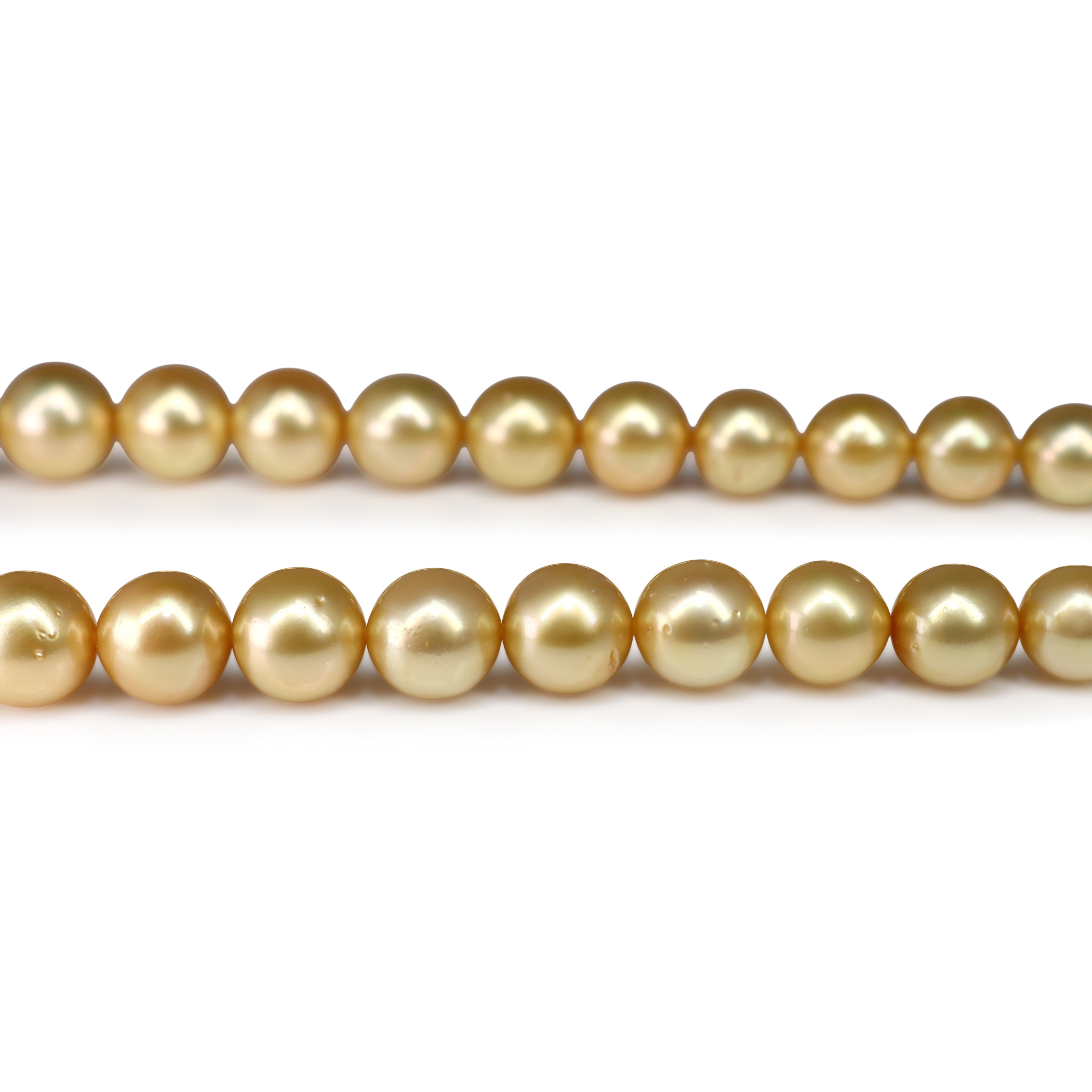 9 - 14mm Golden South Sea Pearl Strand on Silver Gilt Clasp
