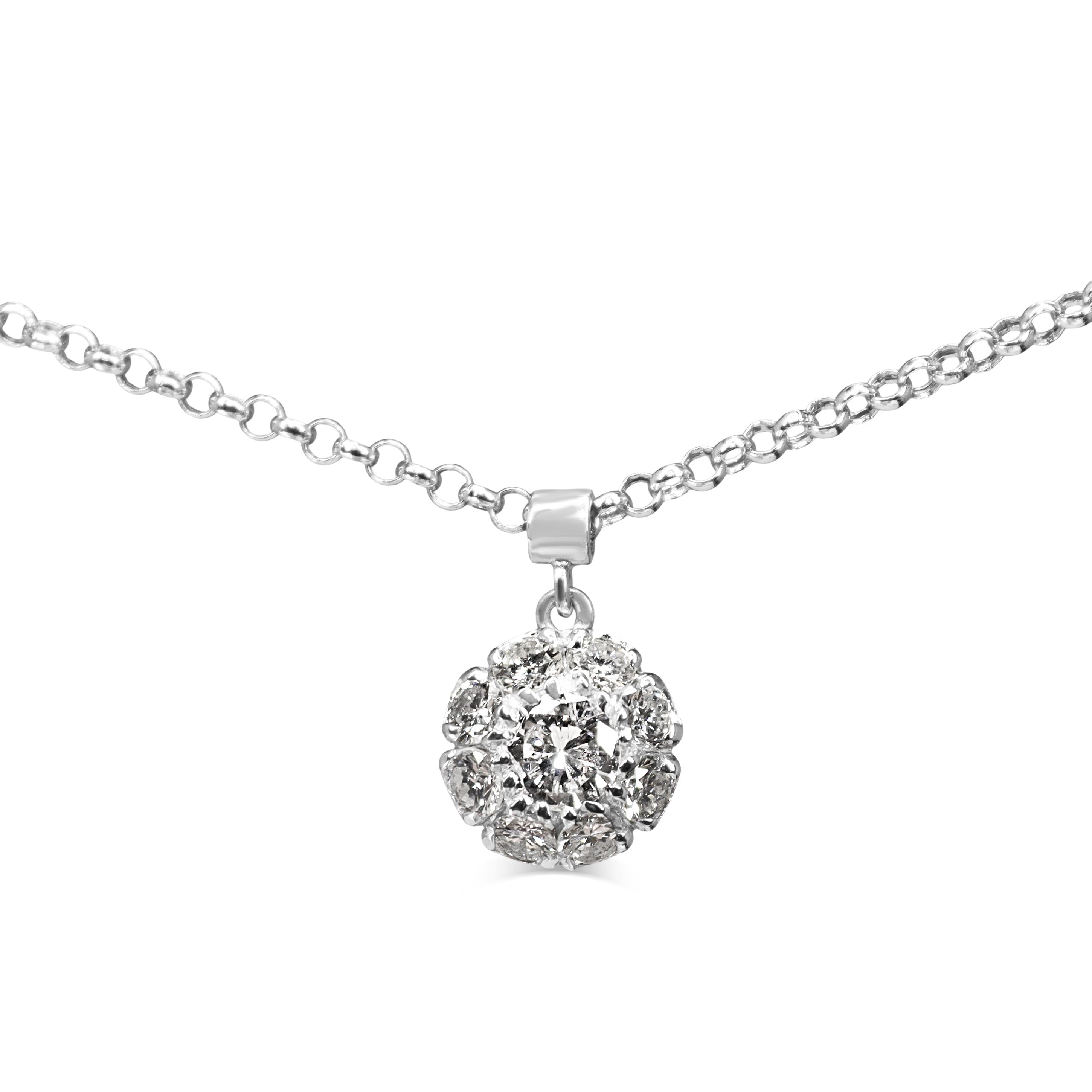 Platinum Diamond Halo Necklace