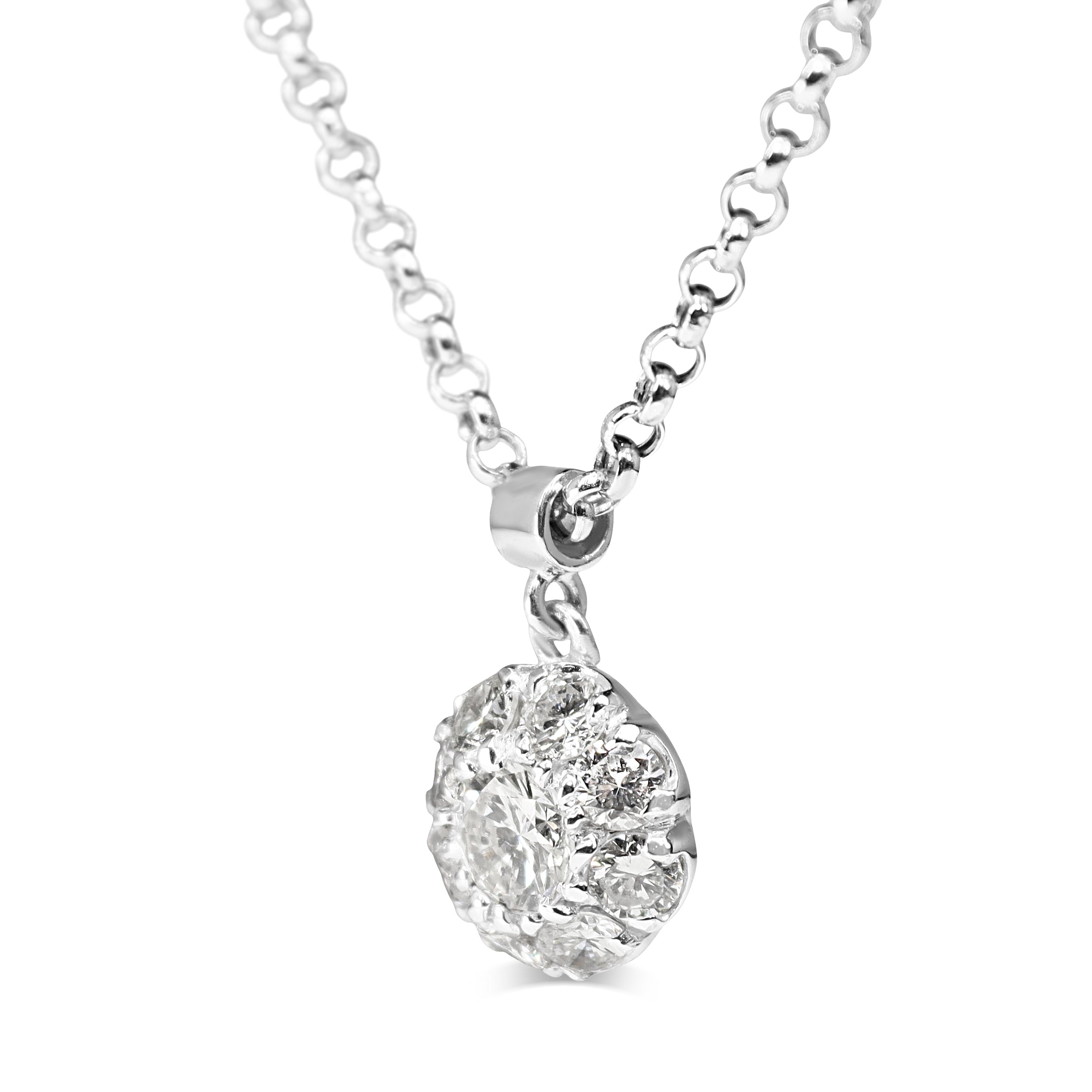 Platinum Diamond Halo Necklace