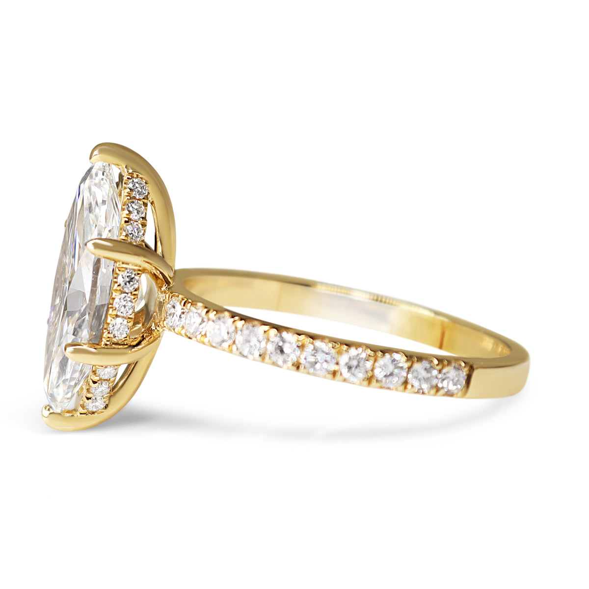 14ct Yellow Gold 2.50ct Lab Grown Marquise Diamond Ring