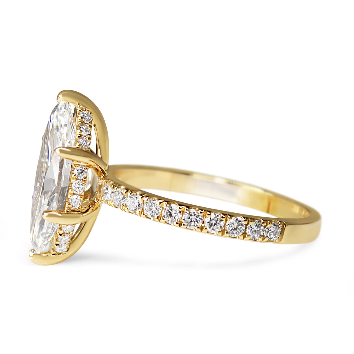 14ct Yellow Gold 2.50ct Lab Grown Marquise Diamond Ring