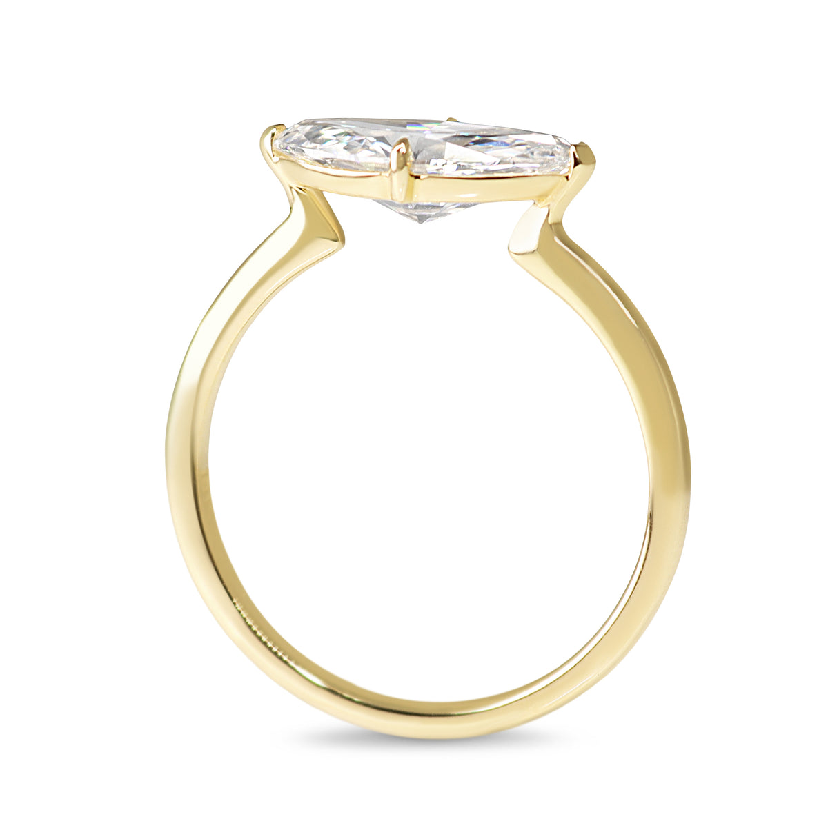 14ct Yellow Gold East West 1.51ct Lab Grown Marquise Diamond Ring