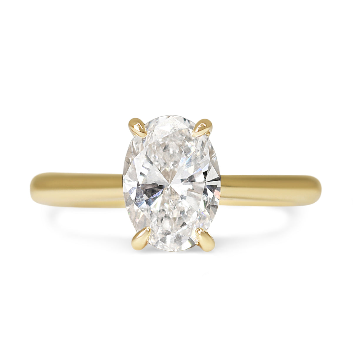 14ct Yellow Gold Lab Grown 1.50ct Oval Diamond Solitaire Ring