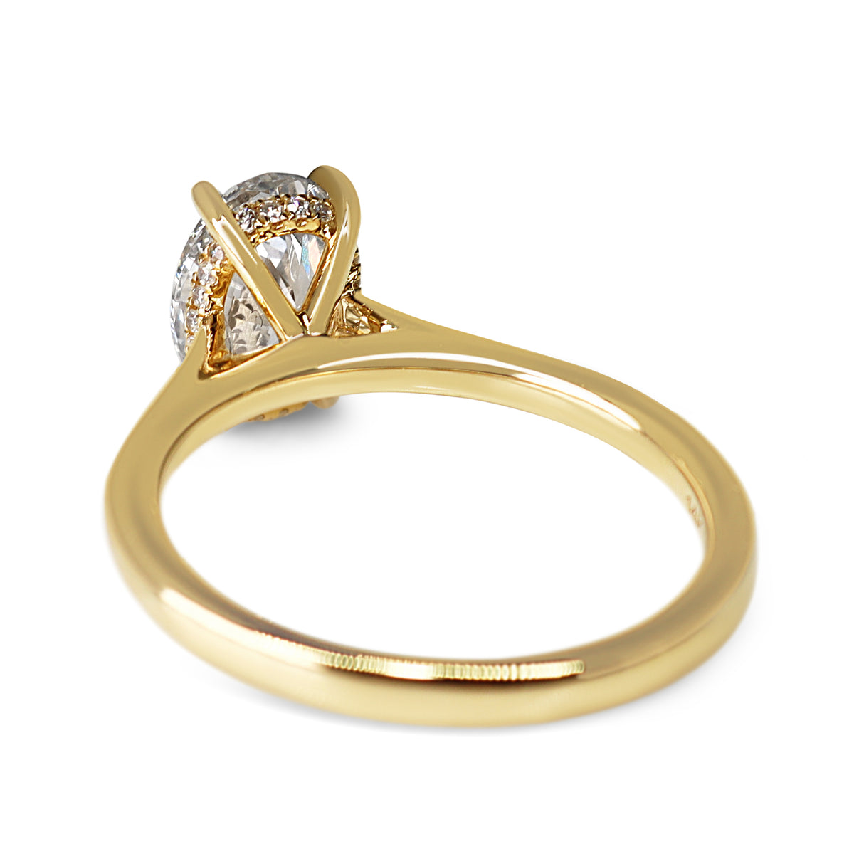 14ct Yellow Gold Lab Grown 1.50ct Oval Diamond Solitaire Ring