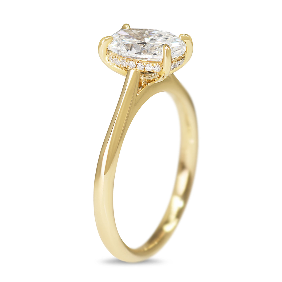 14ct Yellow Gold Lab Grown 1.50ct Oval Diamond Solitaire Ring