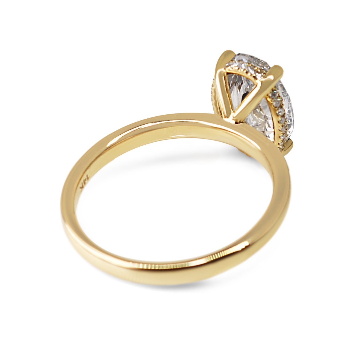 14ct Yellow Gold Lab Grown 2.53ct Oval Diamond Solitaire Ring
