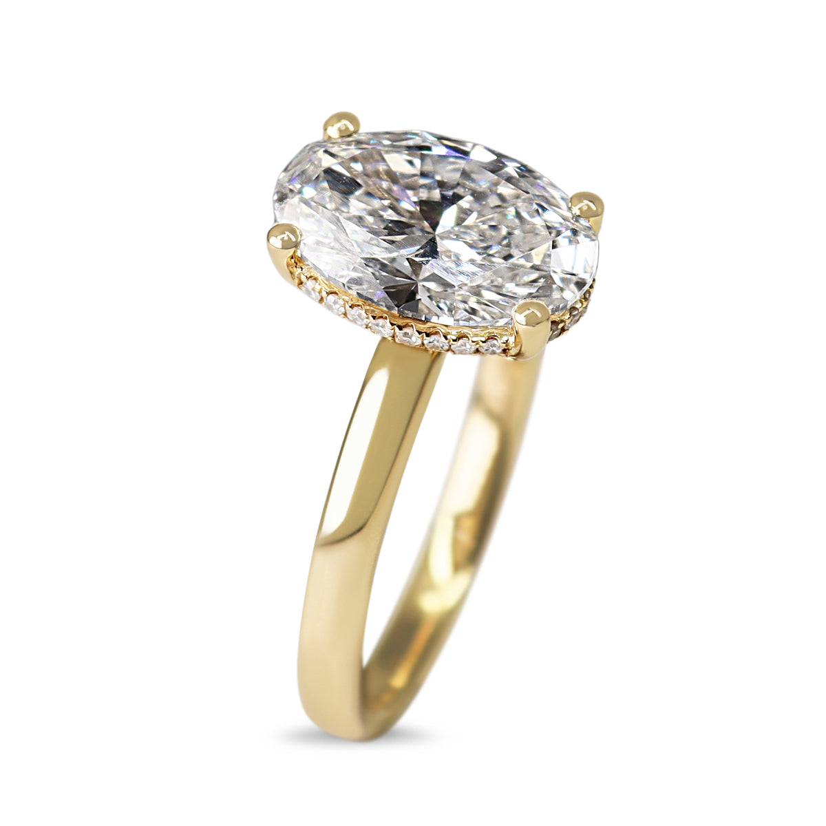 14ct Yellow Gold Lab Grown 2.53ct Oval Diamond Solitaire Ring