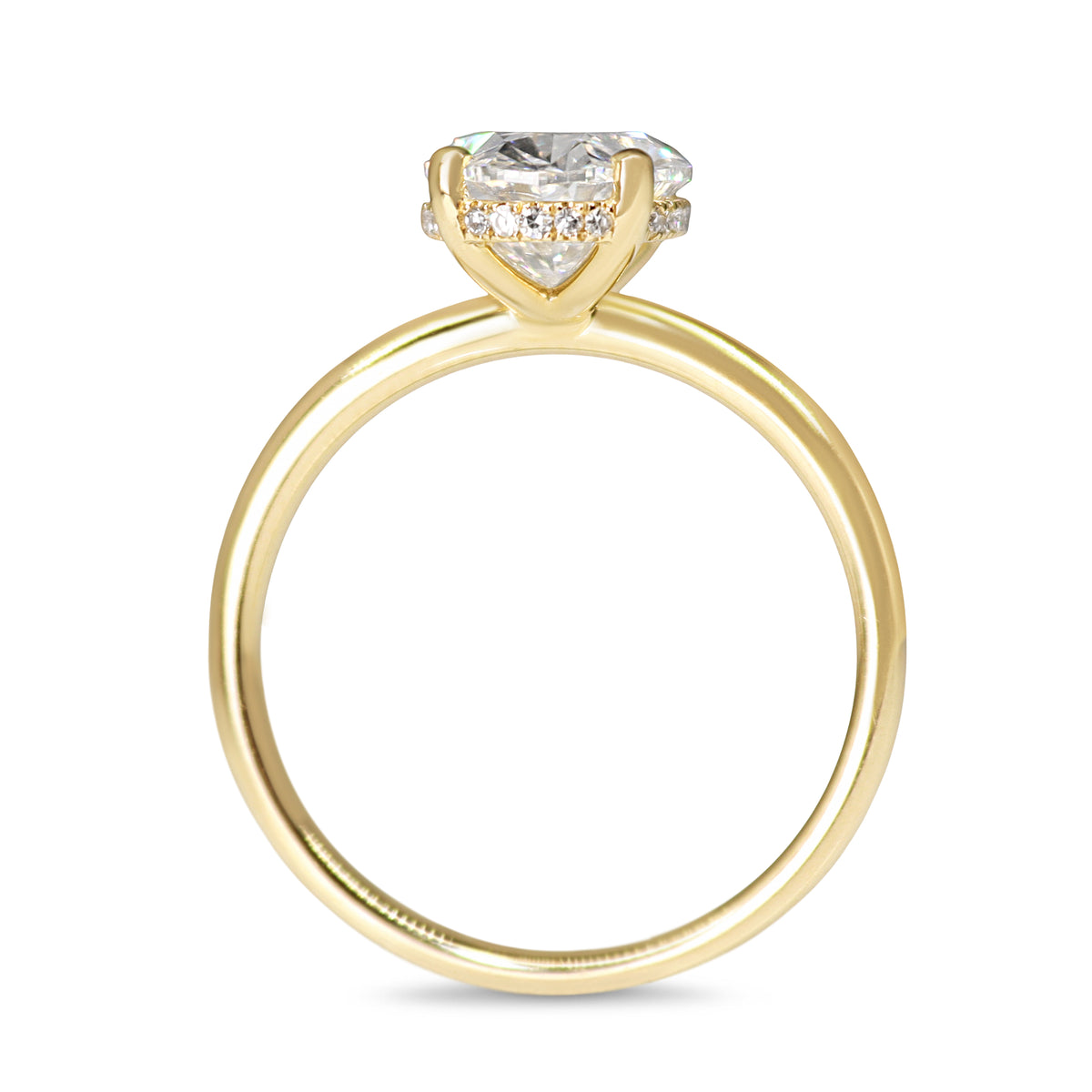 14ct Yellow Gold Lab Grown 2.53ct Oval Diamond Solitaire Ring