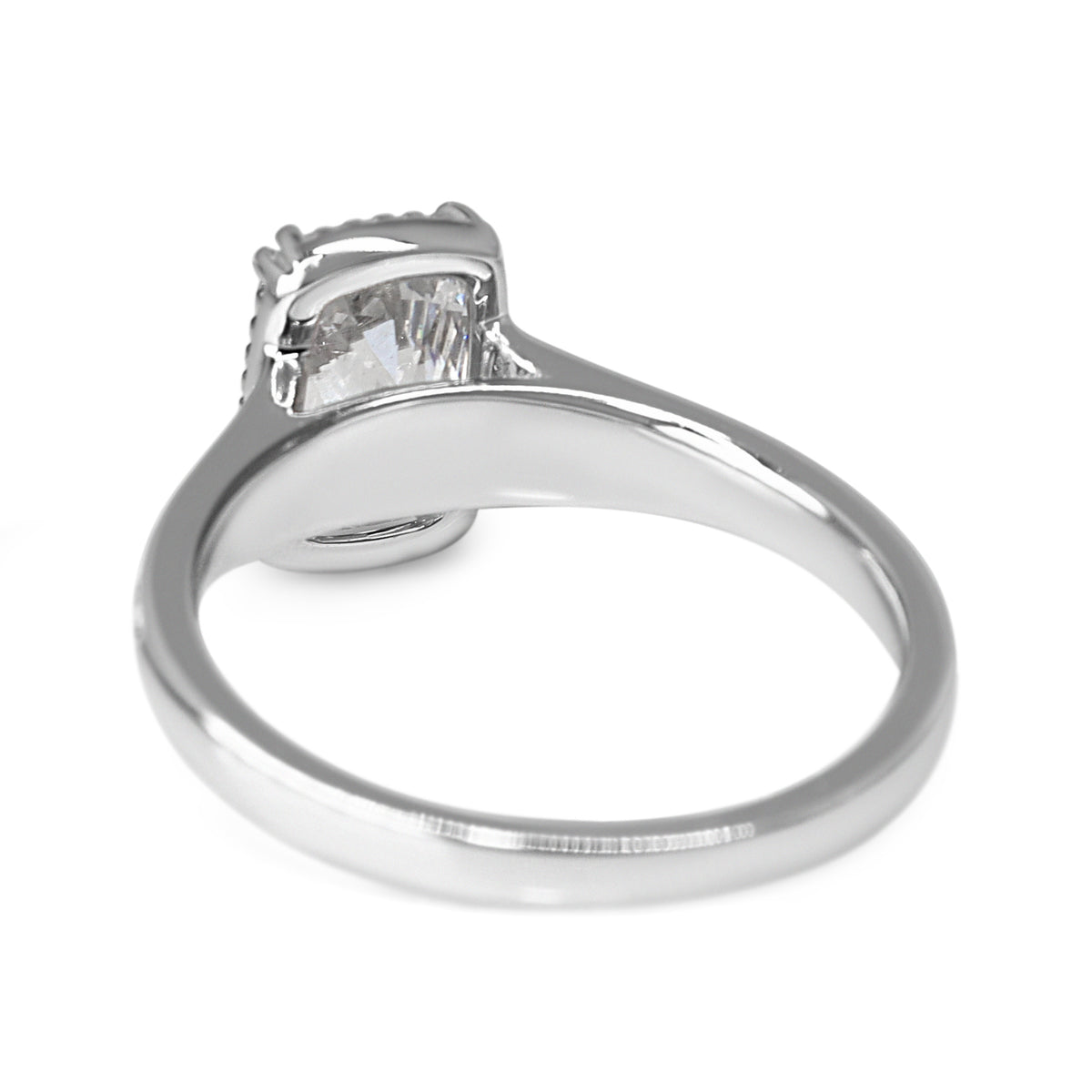 18ct White Gold Lab Grown 2.04ct Cushion and Millgrain Diamond Ring