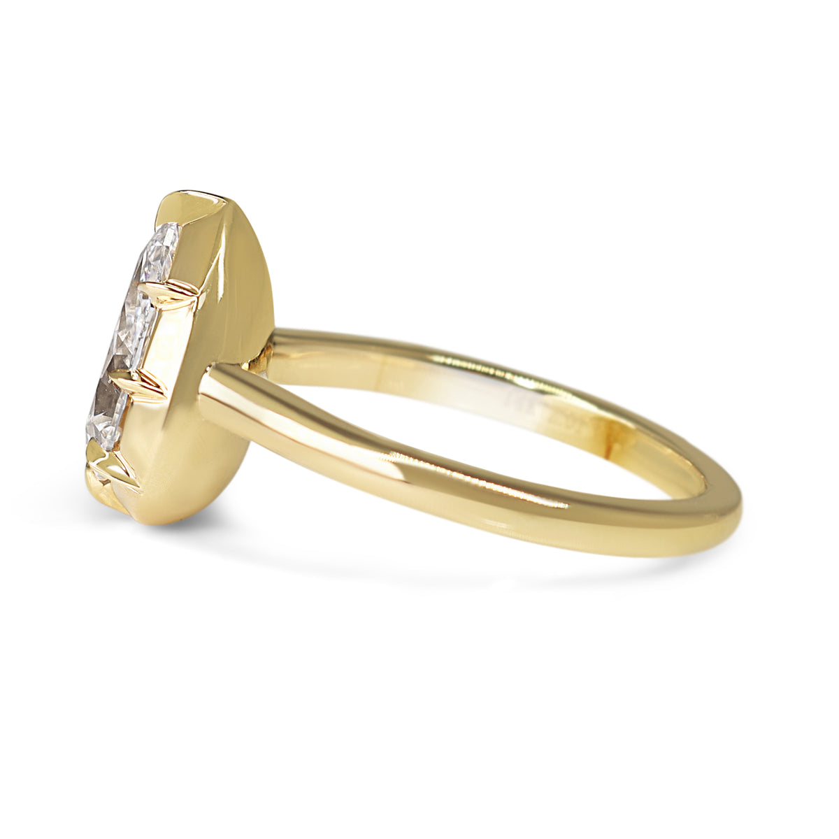 14ct Yellow Gold Georgian Style 2.01ct Lab Grown Pear Diamond Ring
