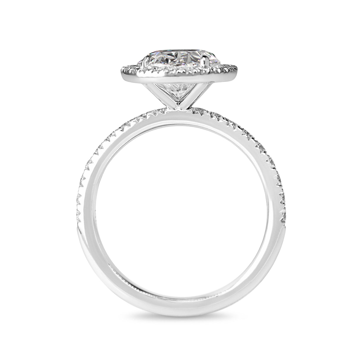 14ct White Gold 3.00ct Lab Grown Oval Diamond Halo Ring