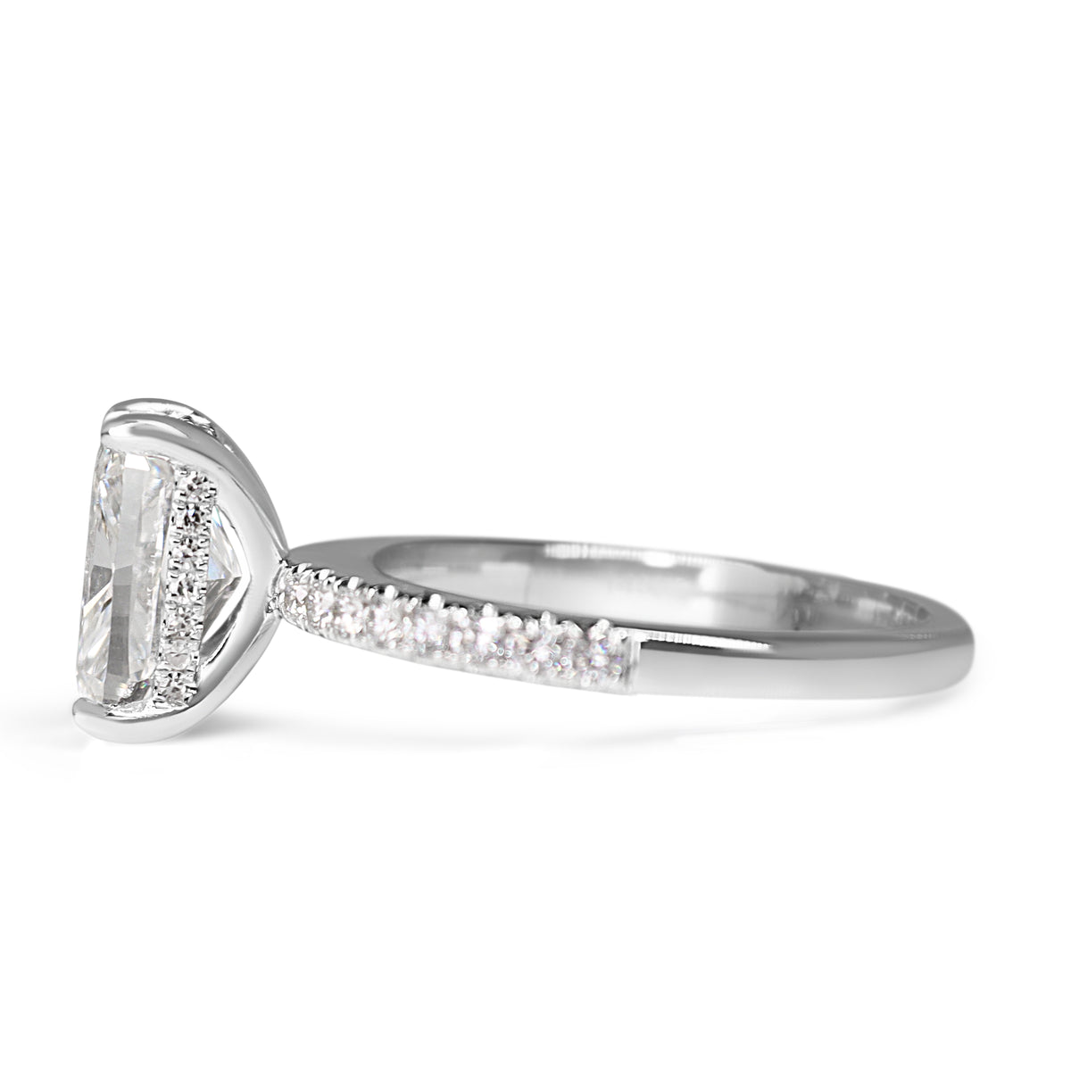 14ct White Gold 3.00ct Lab Grown Cushion Cut Diamond Solitaire Ring