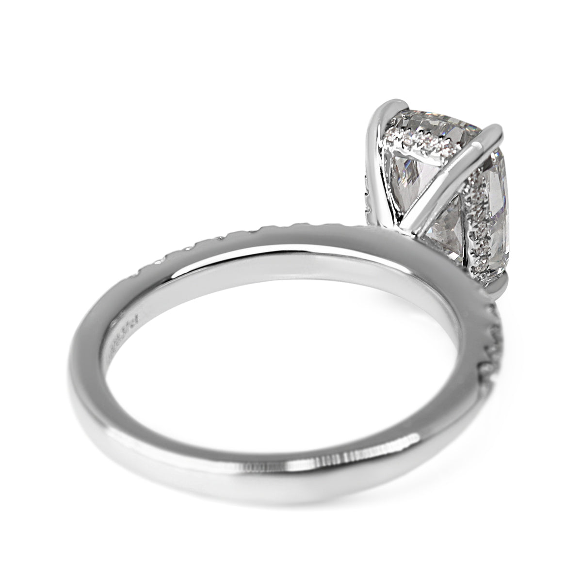14ct White Gold 3.00ct Lab Grown Cushion Cut Diamond Solitaire Ring