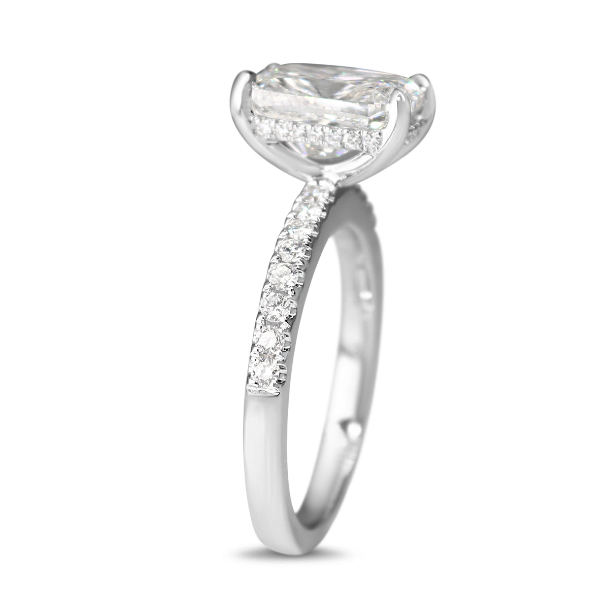 14ct White Gold 3.00ct Lab Grown Cushion Cut Diamond Solitaire Ring