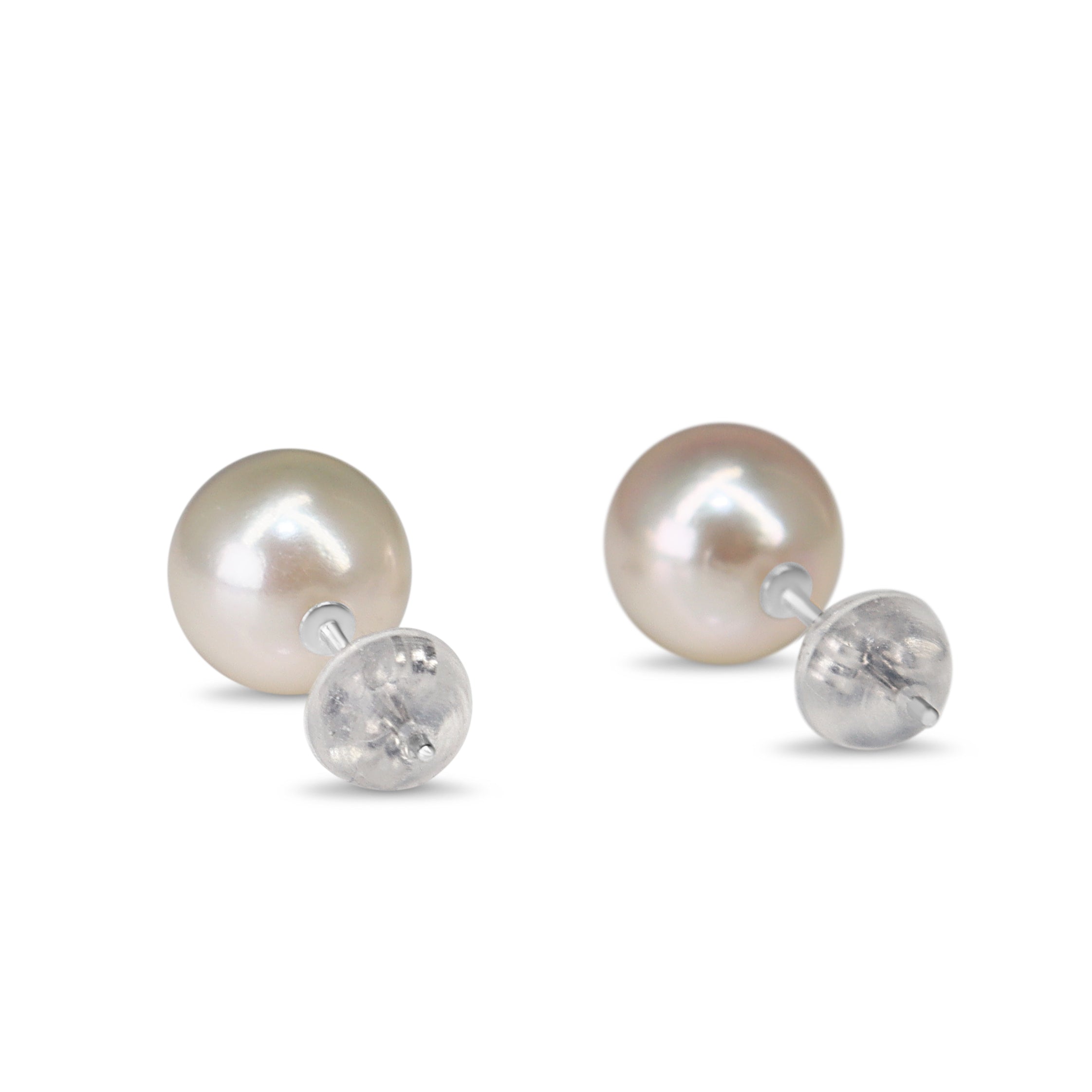 14ct White Gold 8mm Akoya Pearl Stud Earrings