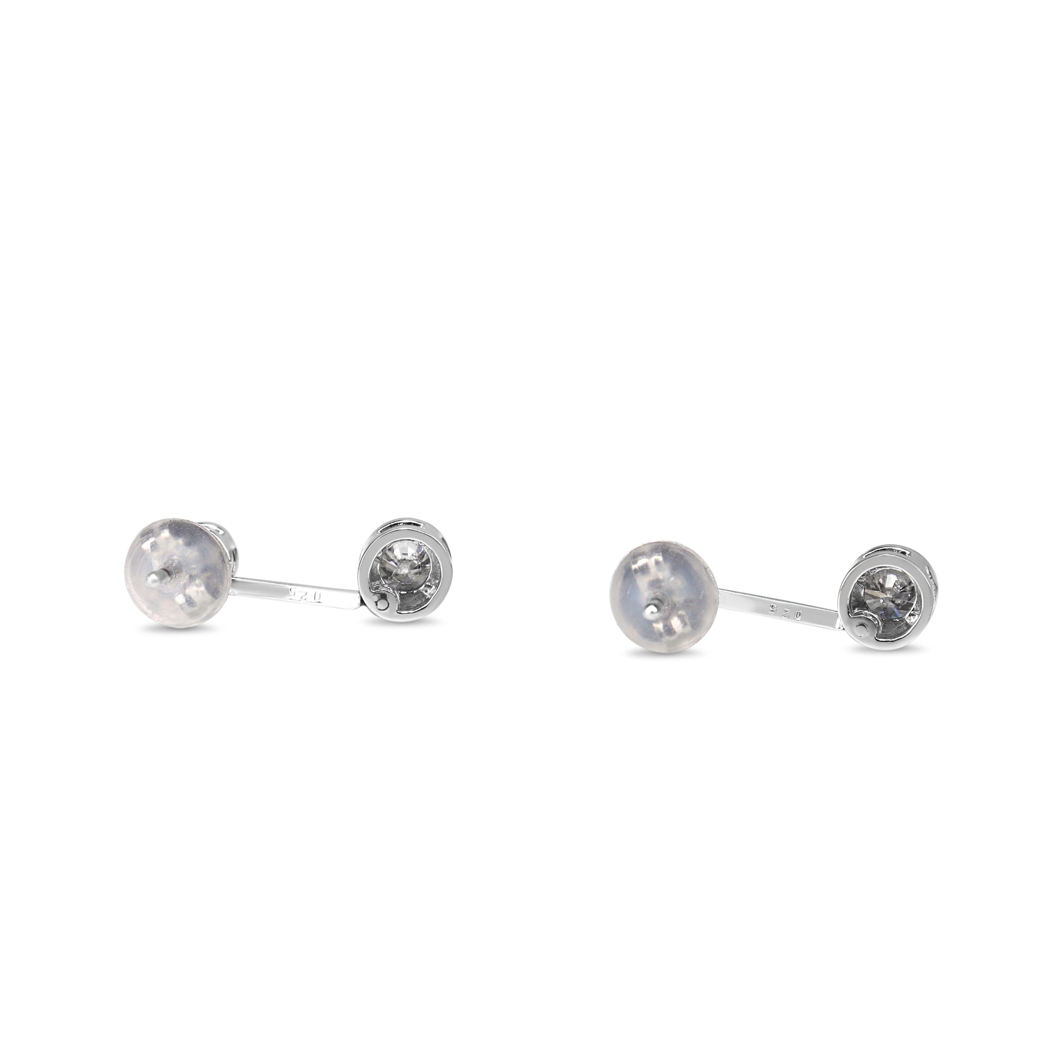 Platinum Bezel Diamond Drop Earrings