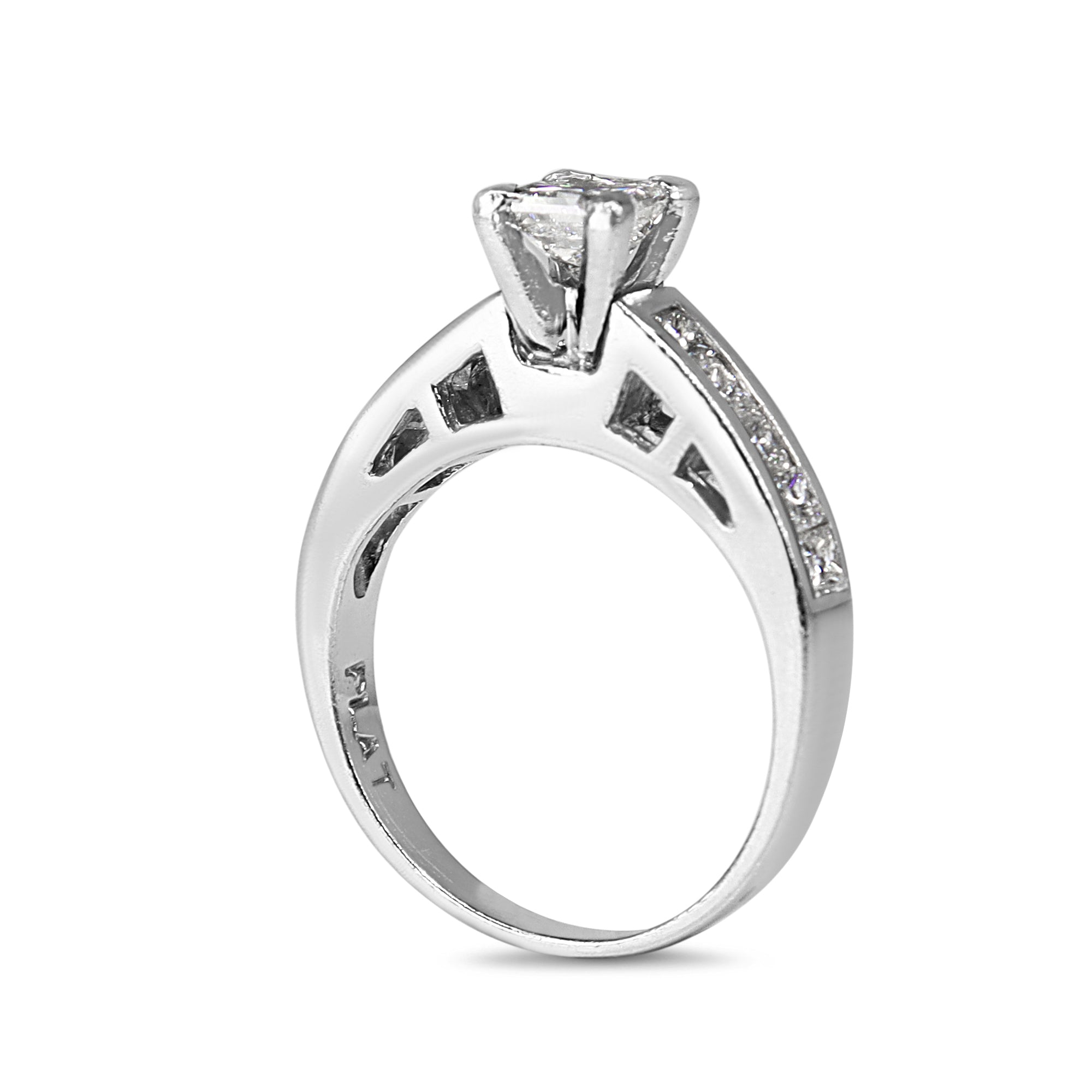 Platinum Princess Cut Diamond Solitaire Ring